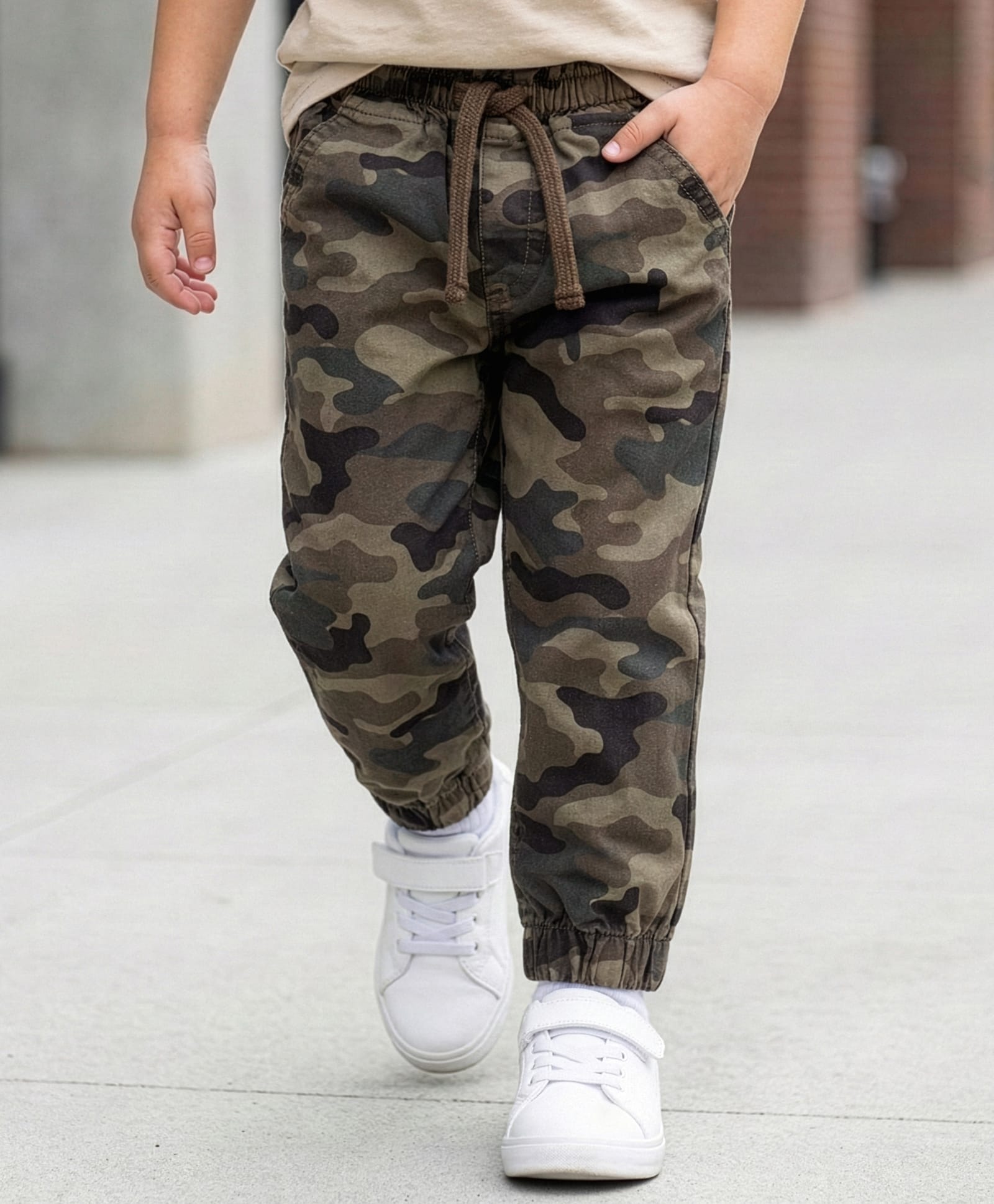 Babyhug Cotton Woven Full Length Trouser Pant With Camouflage Design - Multicolour-picture-34
