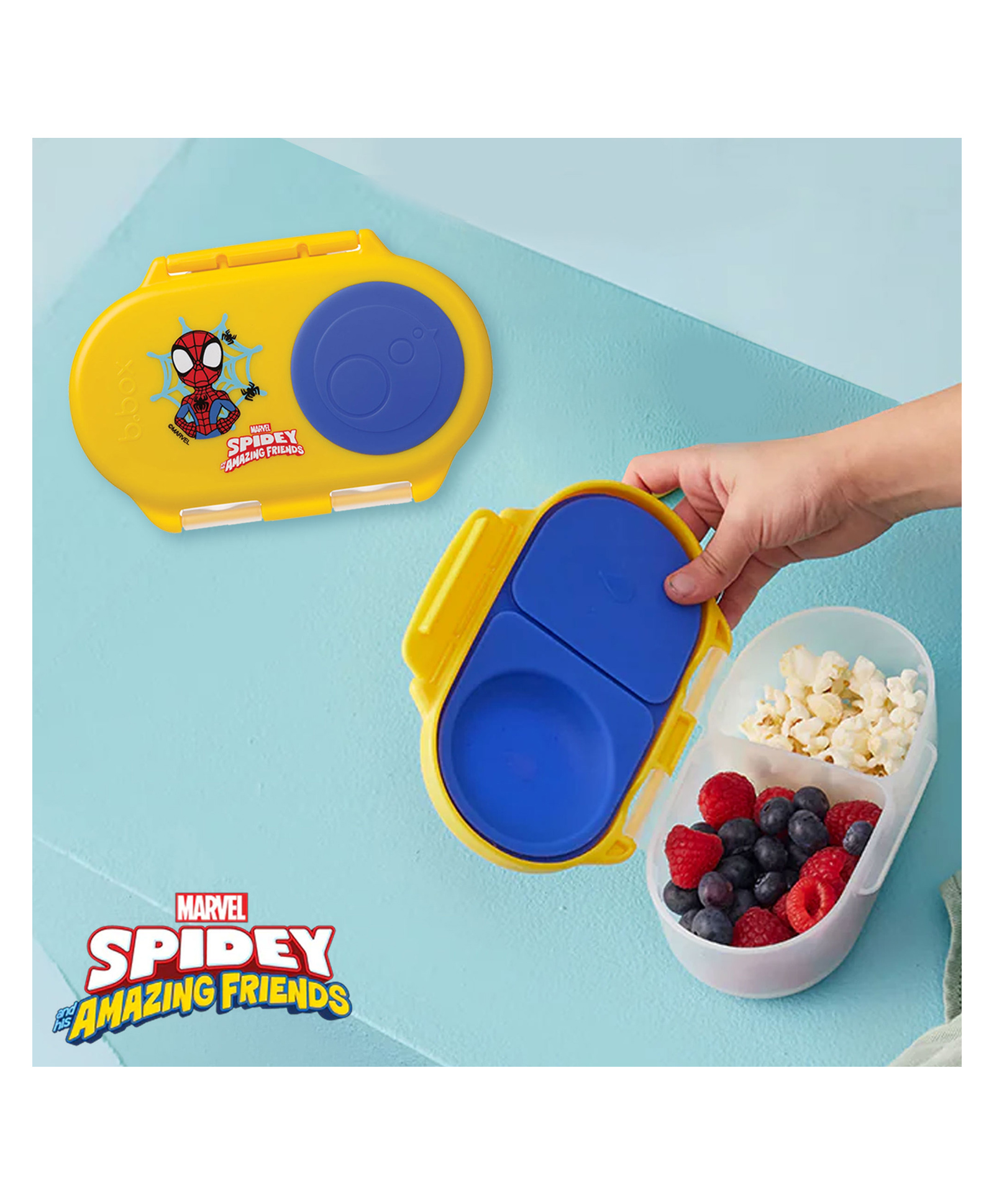 b.box Marvel Spider Man Snackbox for Kids - Leak-Proof, 2 Compartments & Easy to Carry - Multicolor-picture-8