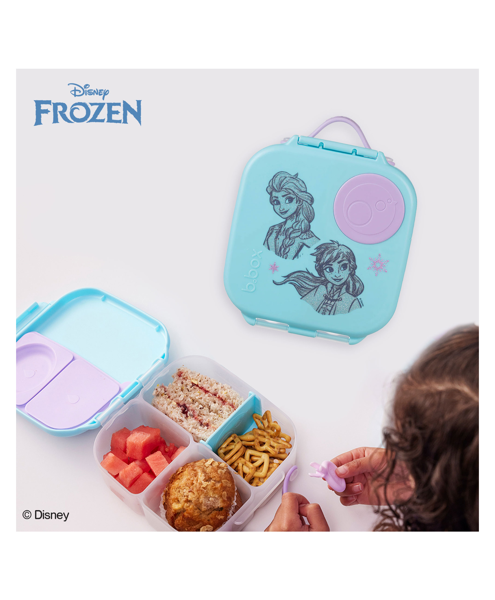 b.box Disney Frozen Mini Lunchbox for Kids - 1L Capacity, Adjustable Divider, Flexi Fruit Holder, BPA-Free - Multicolor-image-24