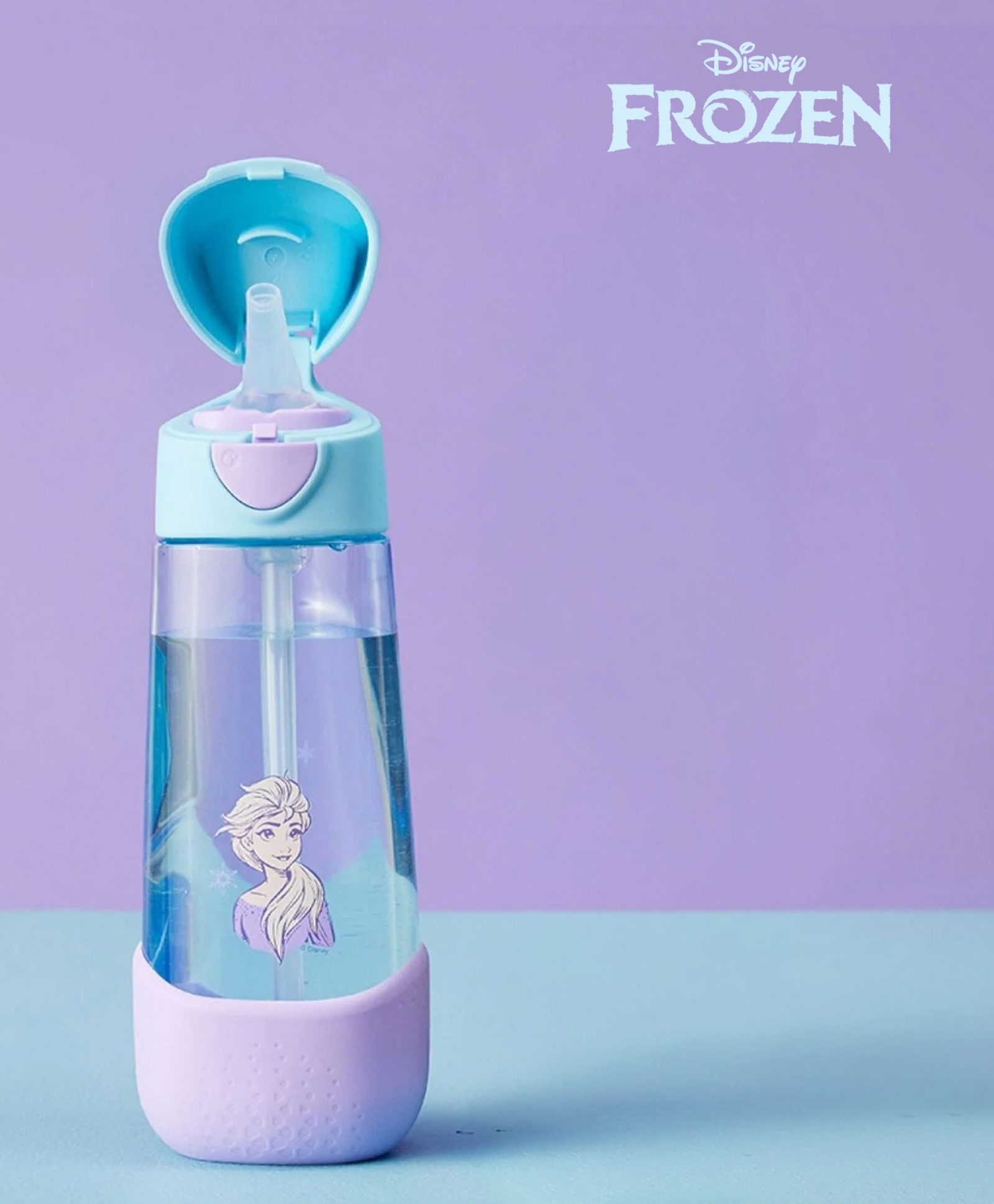 b.box Disney Frozen Tritan Straw Water Bottle for Kids MultiColour - - 600 ml-picture-45