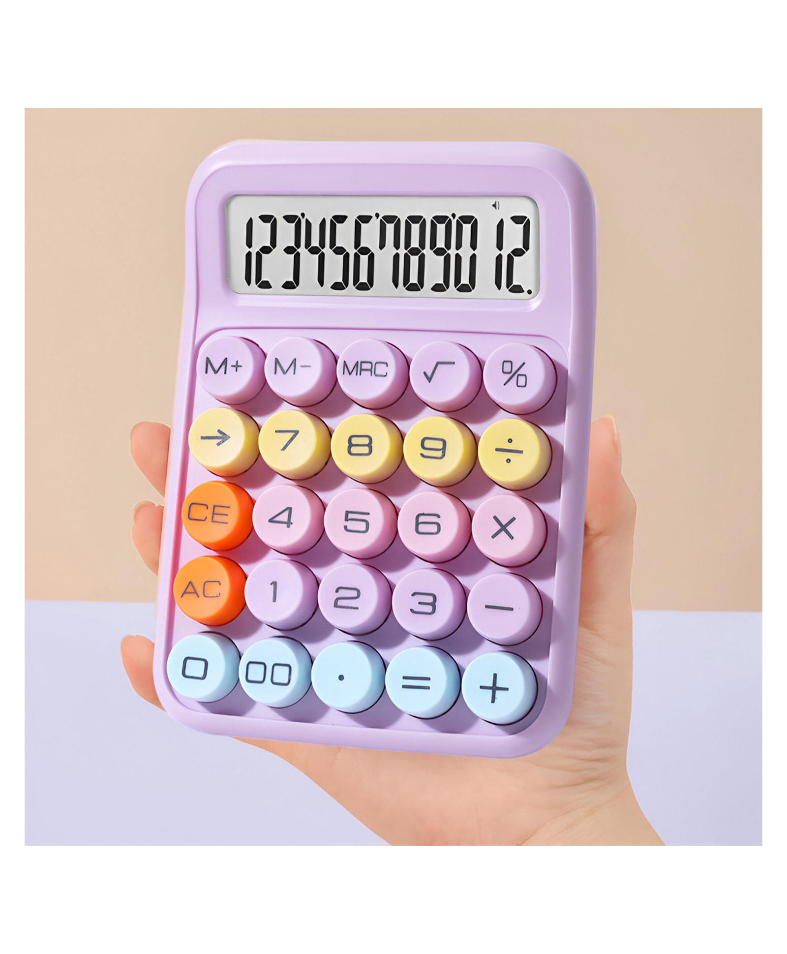 SYGA 12-Digit Extra Large Display Candy Color Calculator - Purple-image-46