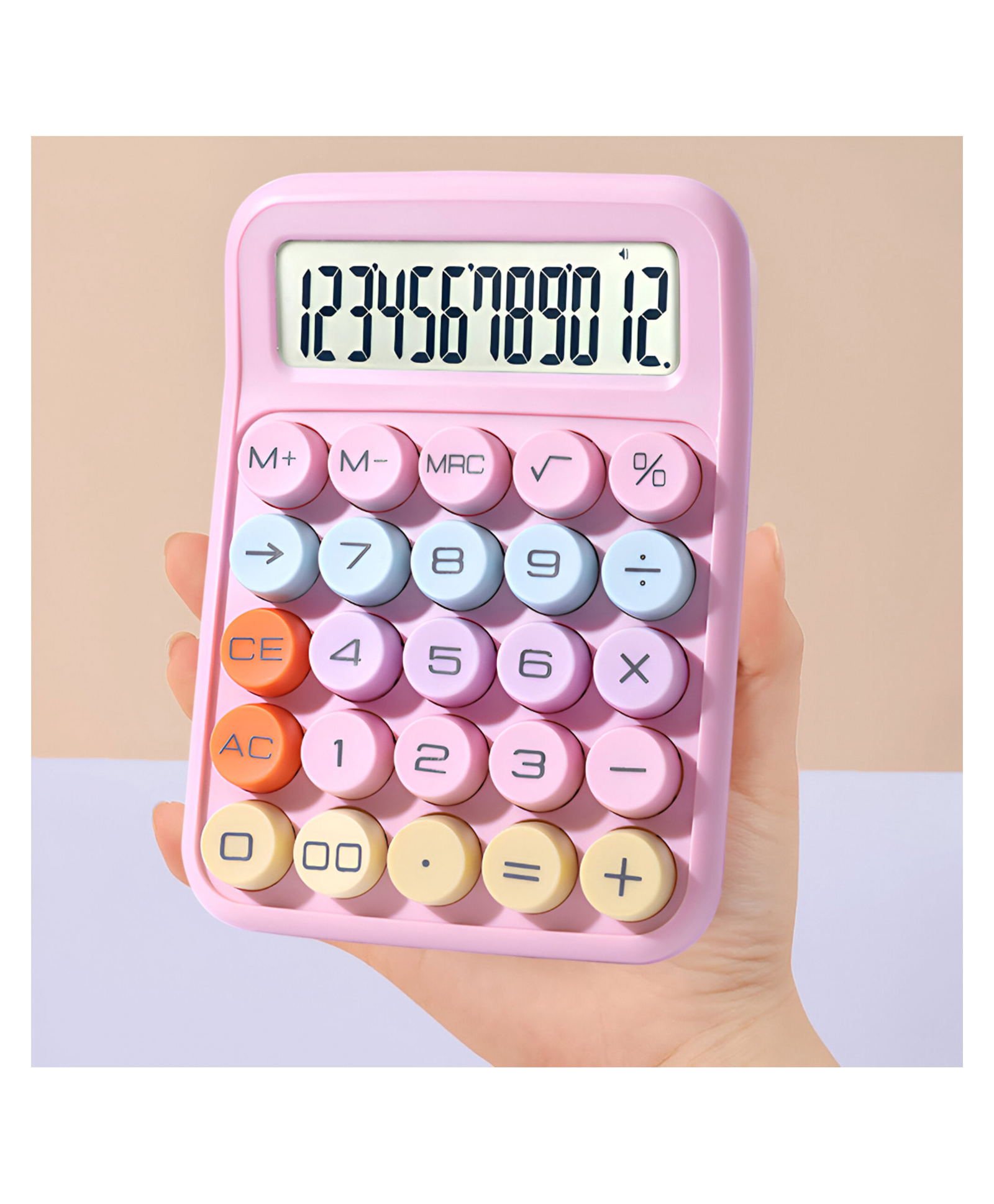 SYGA 12-Digit Extra Large Display Candy Color Calculator - Pink-image-25