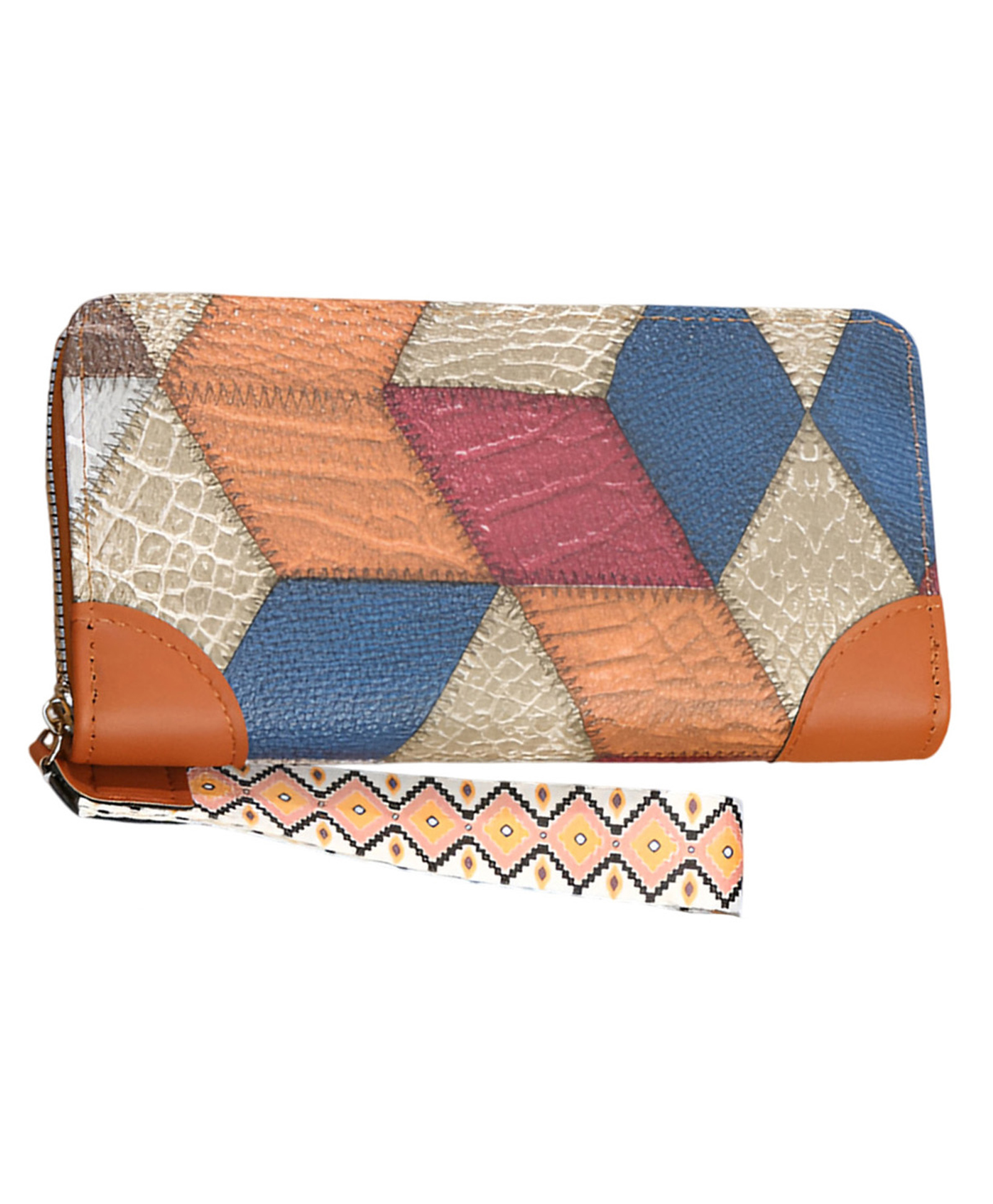 SYGA Women Geometric Pattern Wristlet Wallet Stylish Plaid Clutch with Strap & Spacious Compartments(Multicolor)-image-3