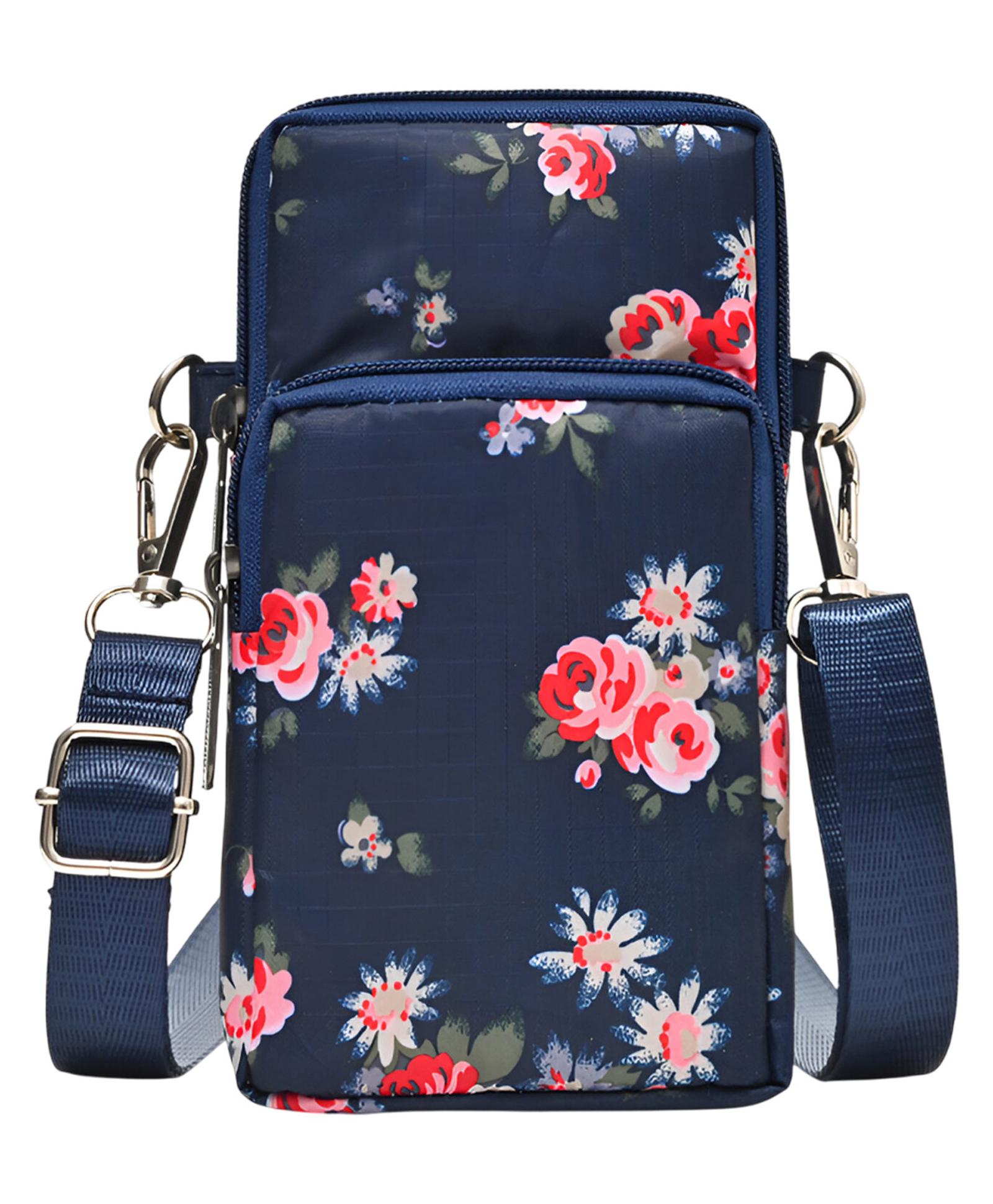 SYGA Women Floral Mobile Crossbody Bag Lightweight Vertical Shoulder Pouch for Women (Dark Blue)-image-7