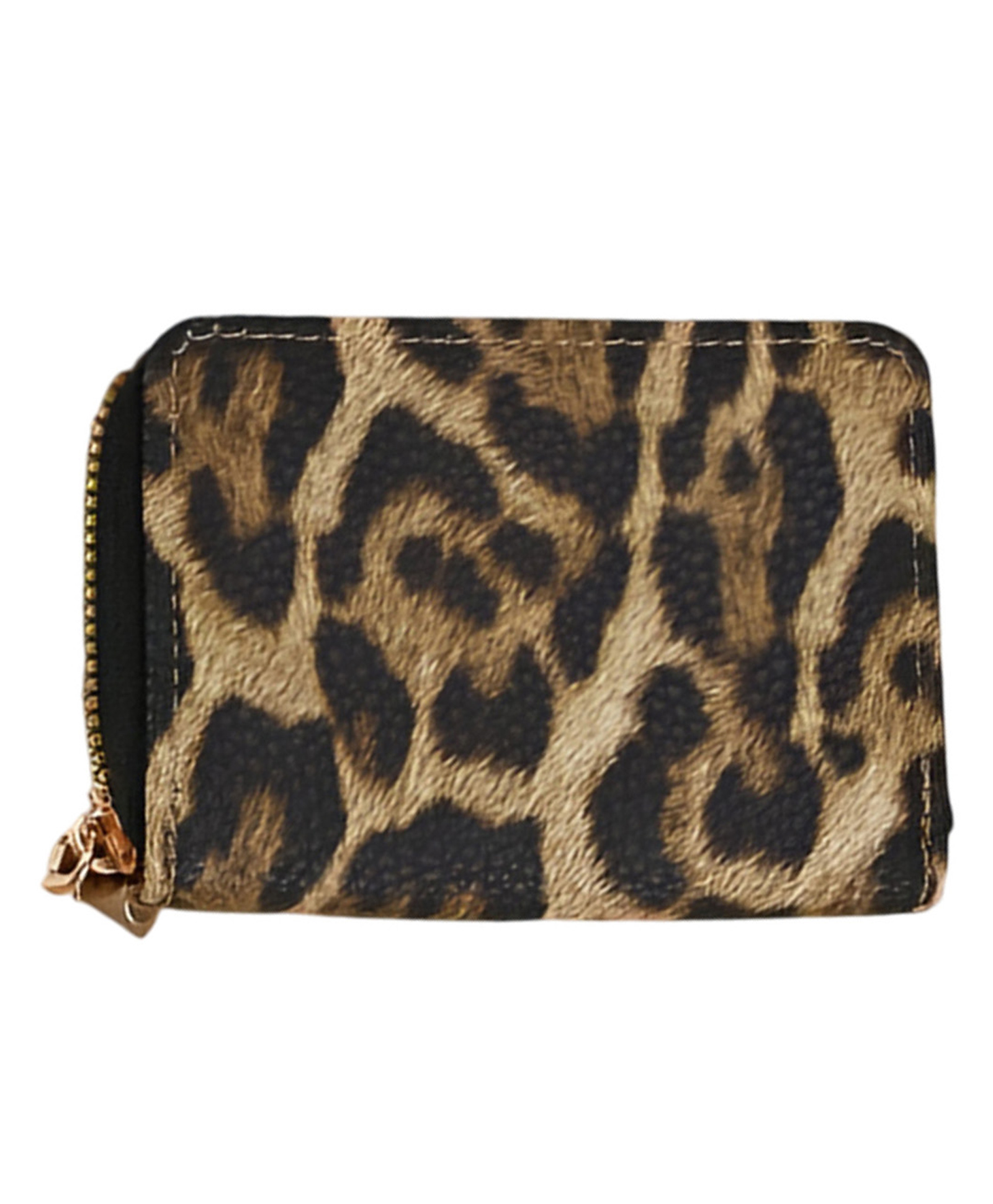SYGA Women Leopard Print Zip Wallet for Women Compact Card Holder Purse with Bold Animal Pattern(Brown)-image-11