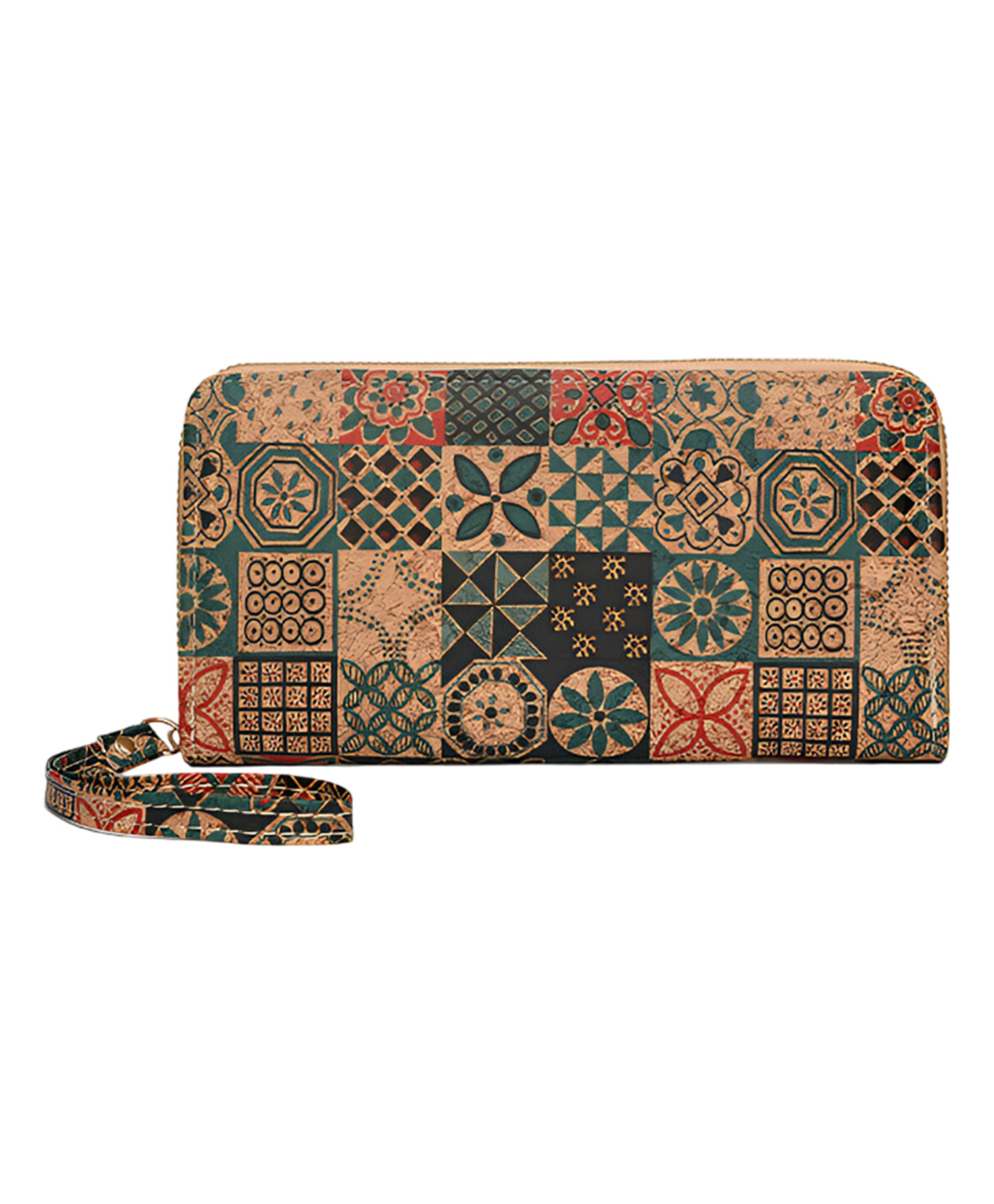 SYGA Women Floral Print Multicolor Wallet f Zipper Clutch with Contrast Patchwork Design(Multicolor)-picture-22