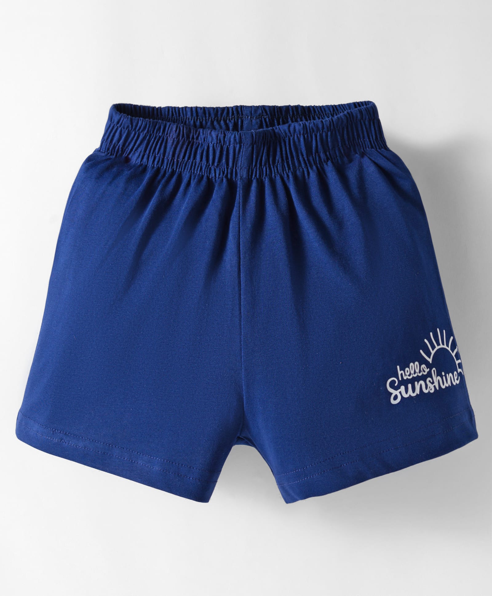 Kookie Kids India Single Jersey Knit Above Knee Length Short With Text Print - Navy Blue-picture-35
