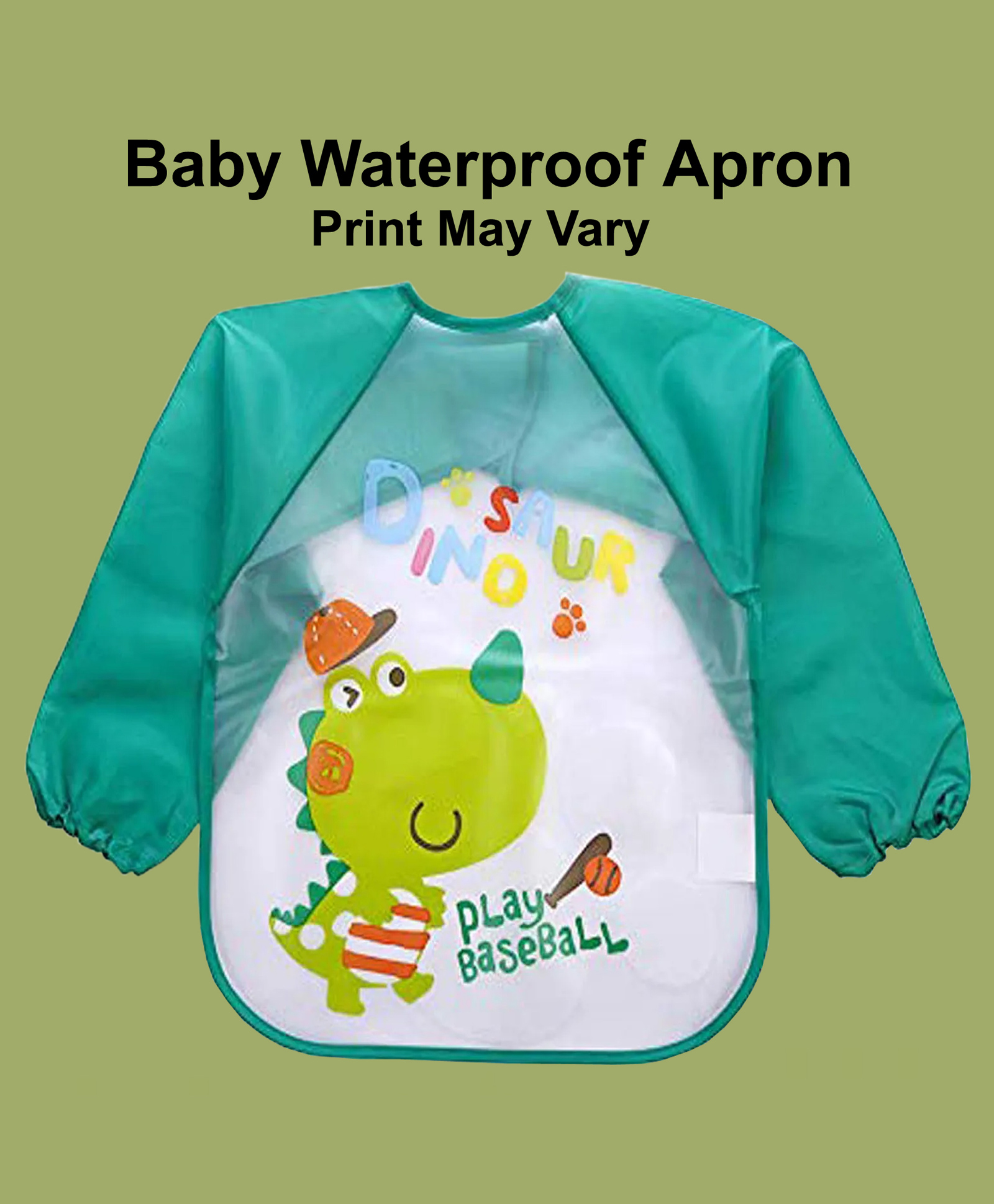 JOY BUZZ joy buzz Full Sleeves Washable PVC Waterproof Bibs / Apron Pack Of 1 - Green