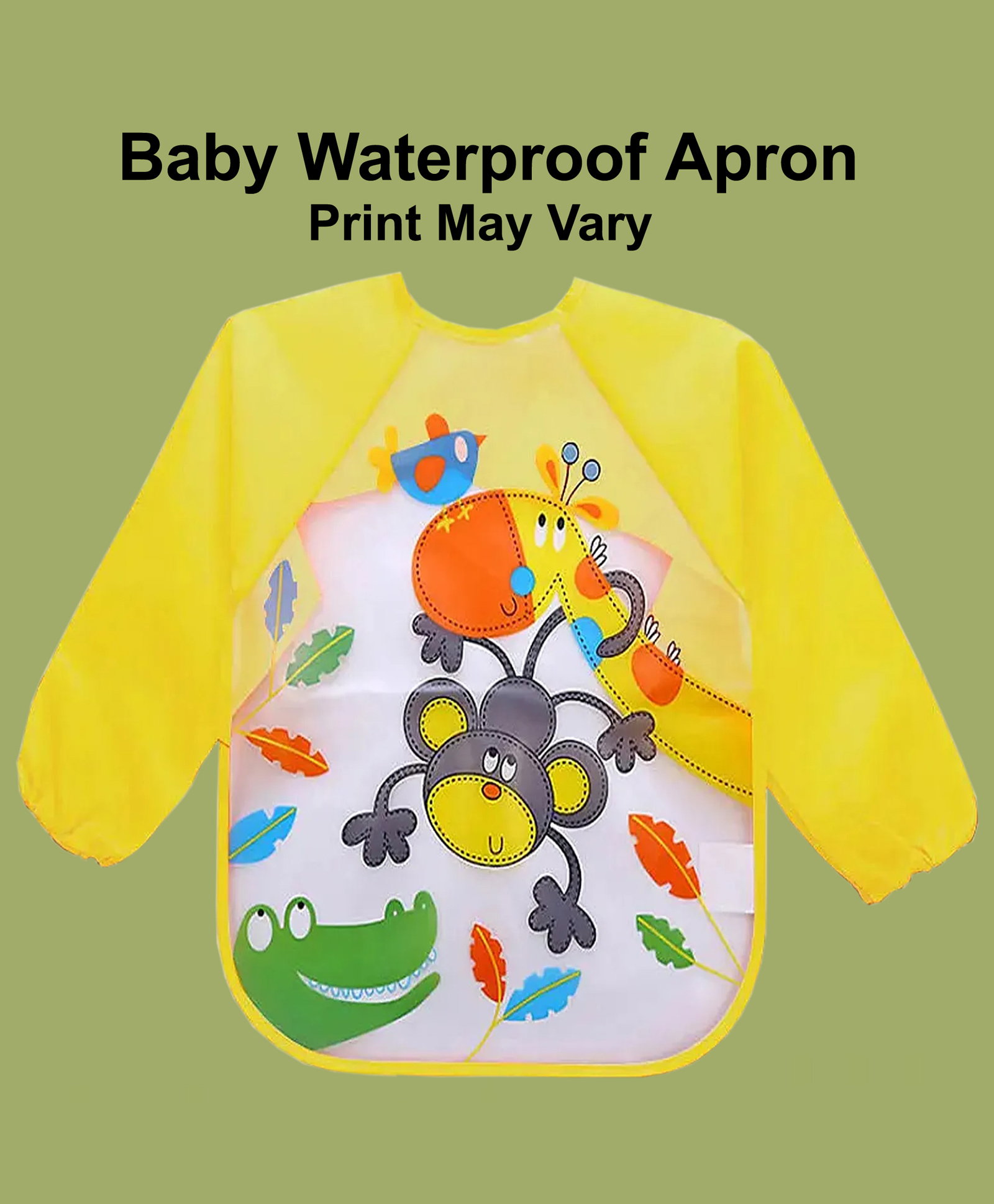JOY BUZZ joy buzz Full Sleeves Washable PVC Waterproof Bibs / Apron Pack Of 1 - Yellow-picture-7