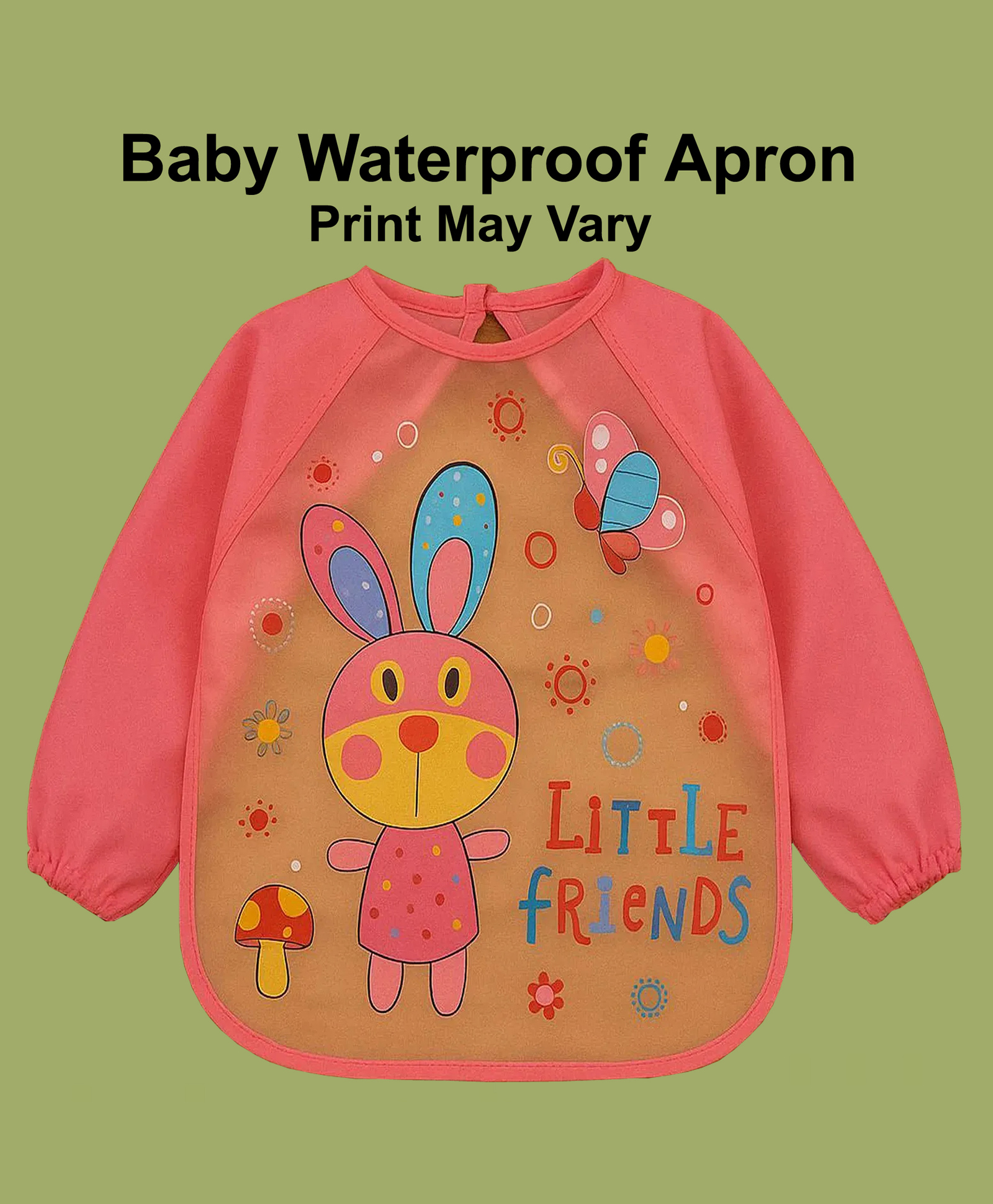 JOY BUZZ joy buzz Full Sleeves Washable PVC Waterproof Bibs / Apron Pack Of 1 - Pink-picture-6