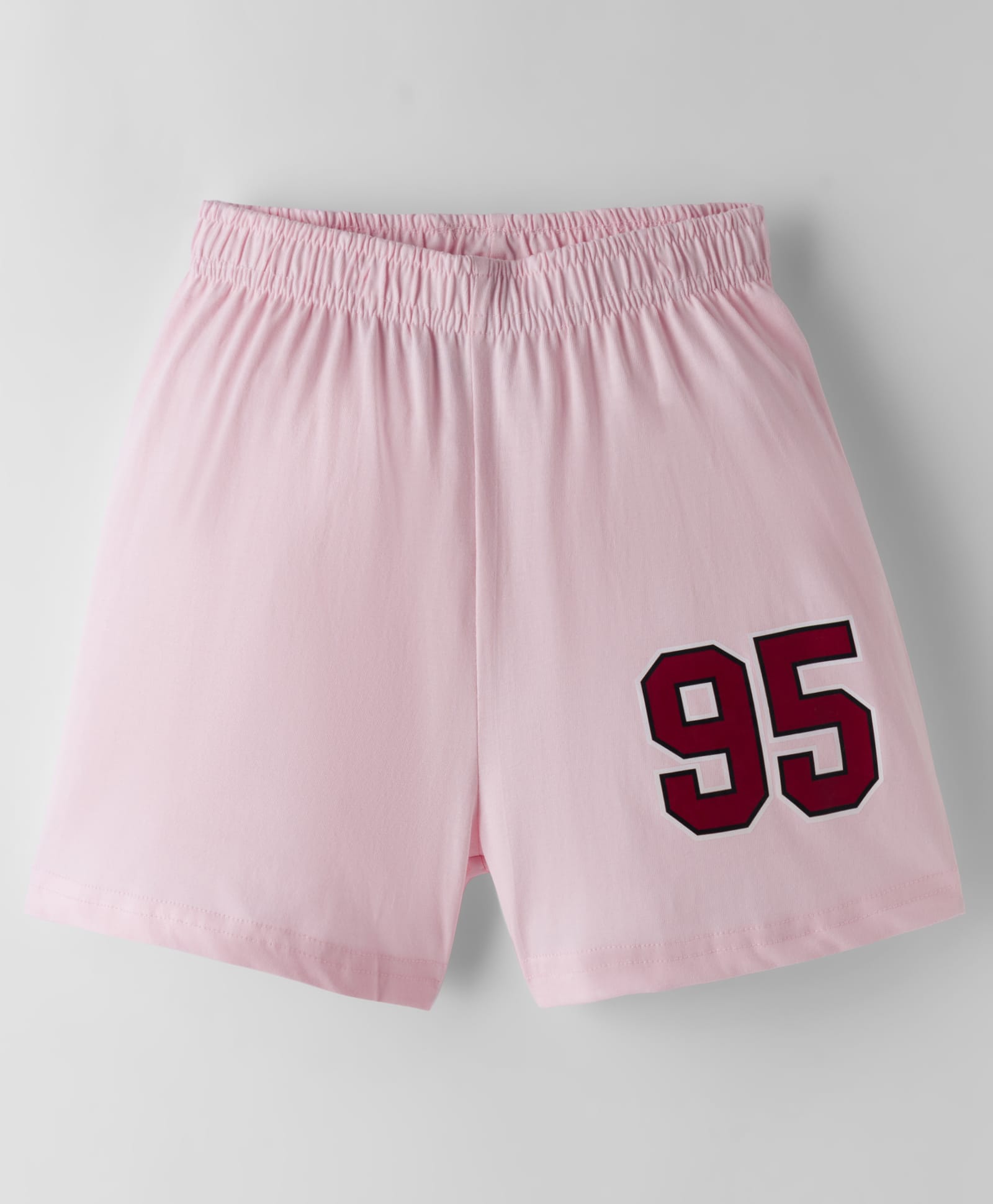 Kookie Kids India Single Jersey Knit Shorts With Text Print - Pink-picture-24
