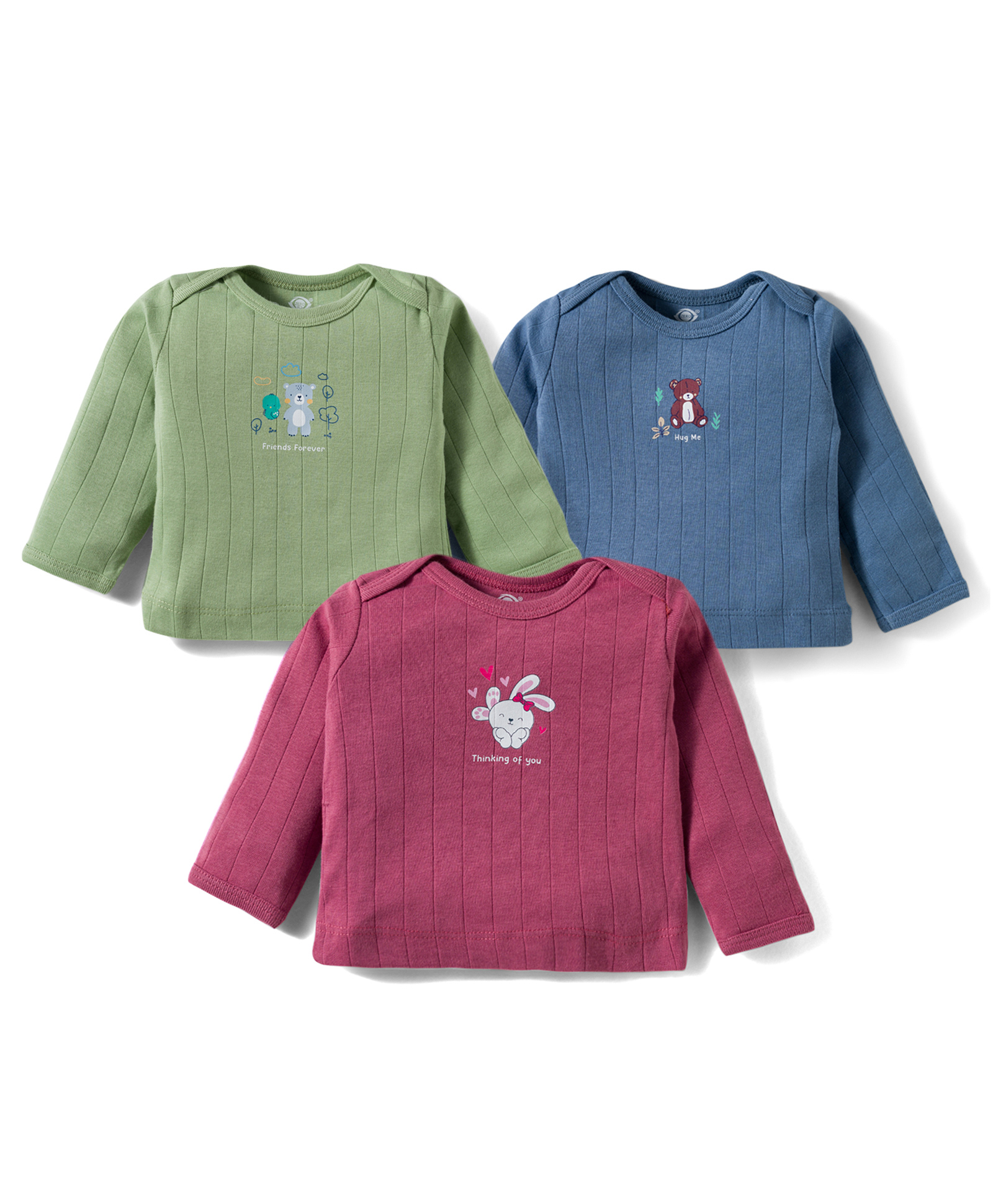 ZERO Knitted Full Sleeves Vests With Animal Print Pack Of 3 - Blue Olive Green & Red-image-24