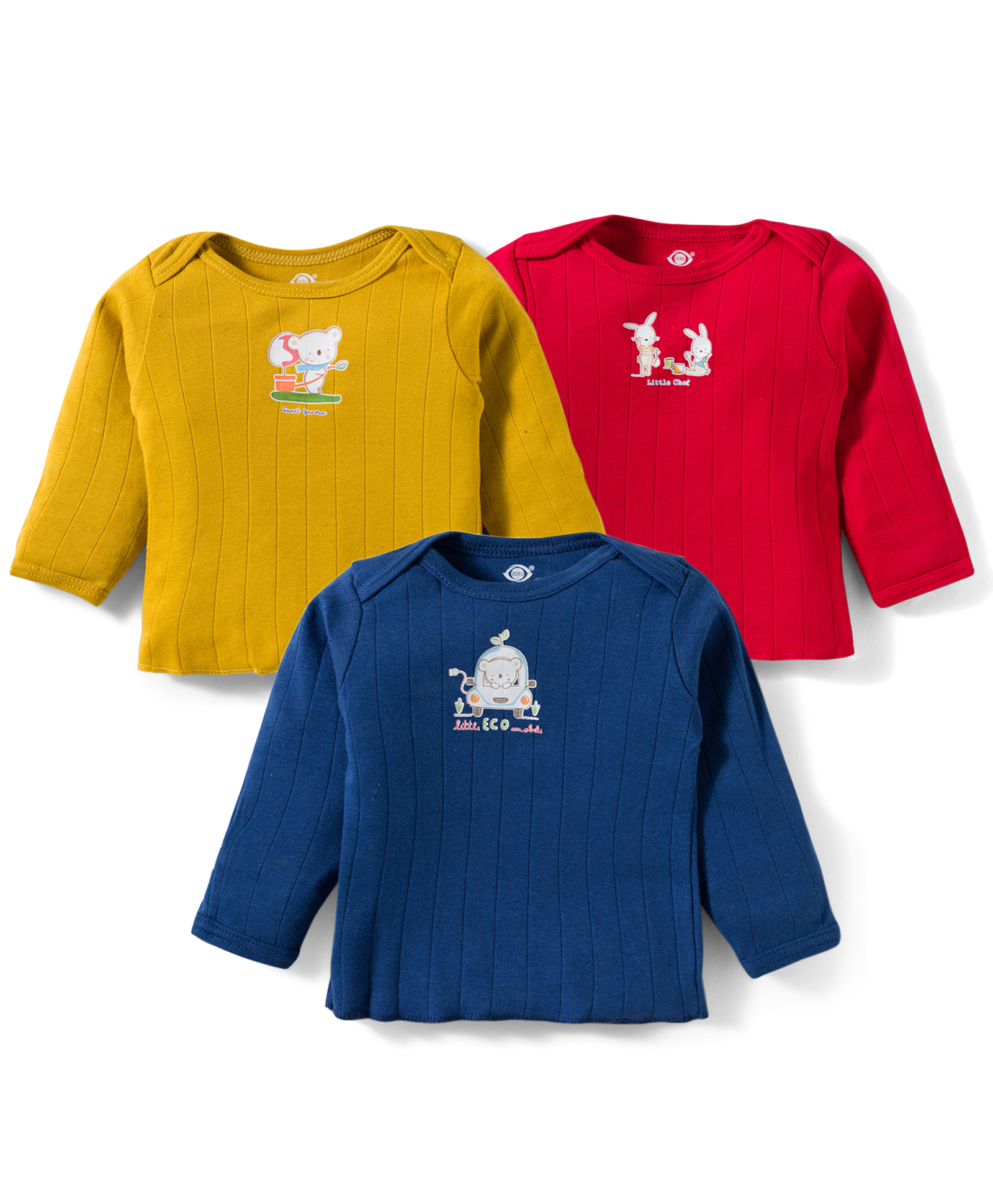 ZERO Knitted Full Sleeves Vests With Animal Print Pack Of 3 - Navy Blue Red & Mustard-picture-21