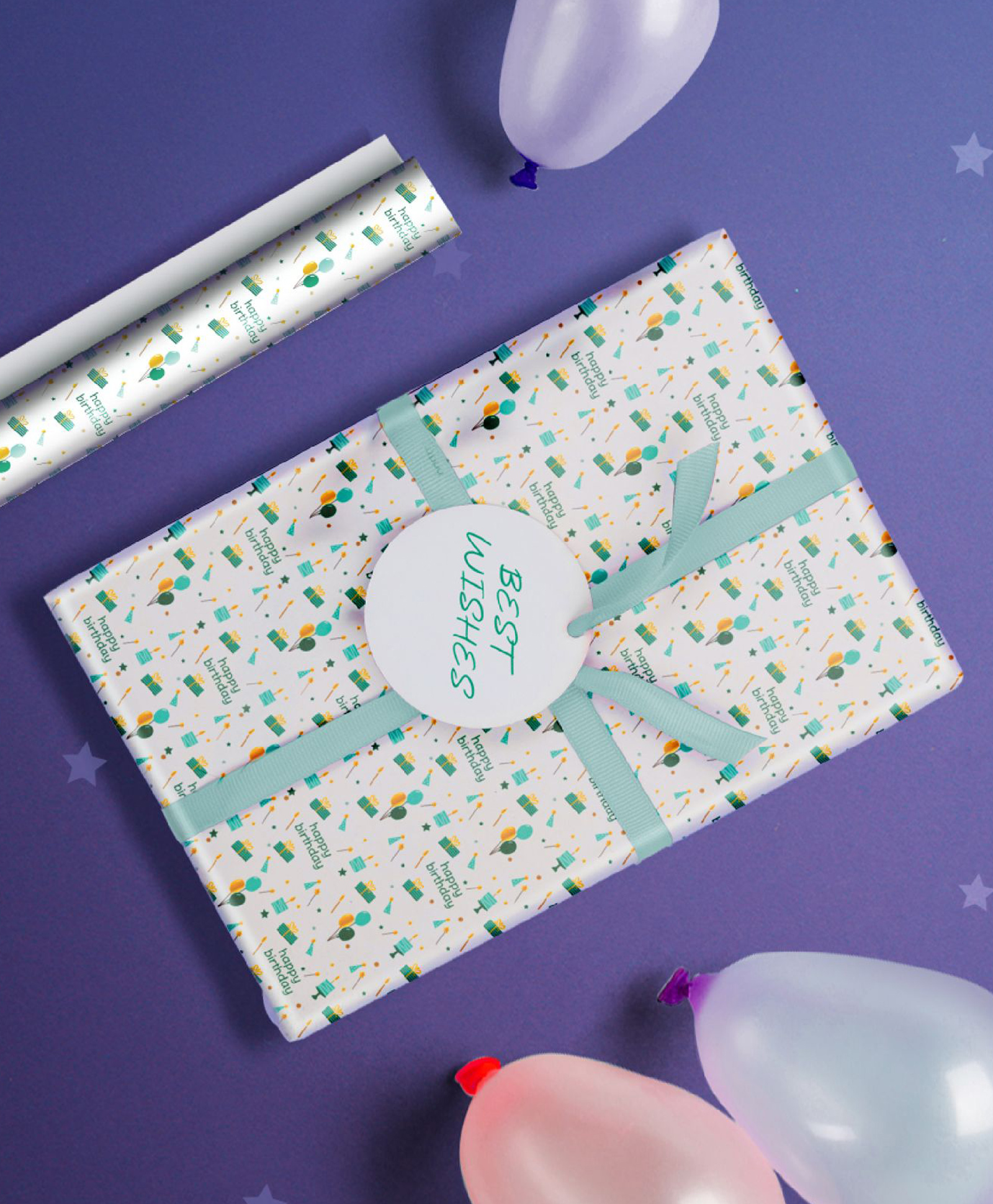 QIPS | NUKKAD Happy Birthday Printed Gift Wrapping Paper Pack of 10 Sheets |19" X 29"|