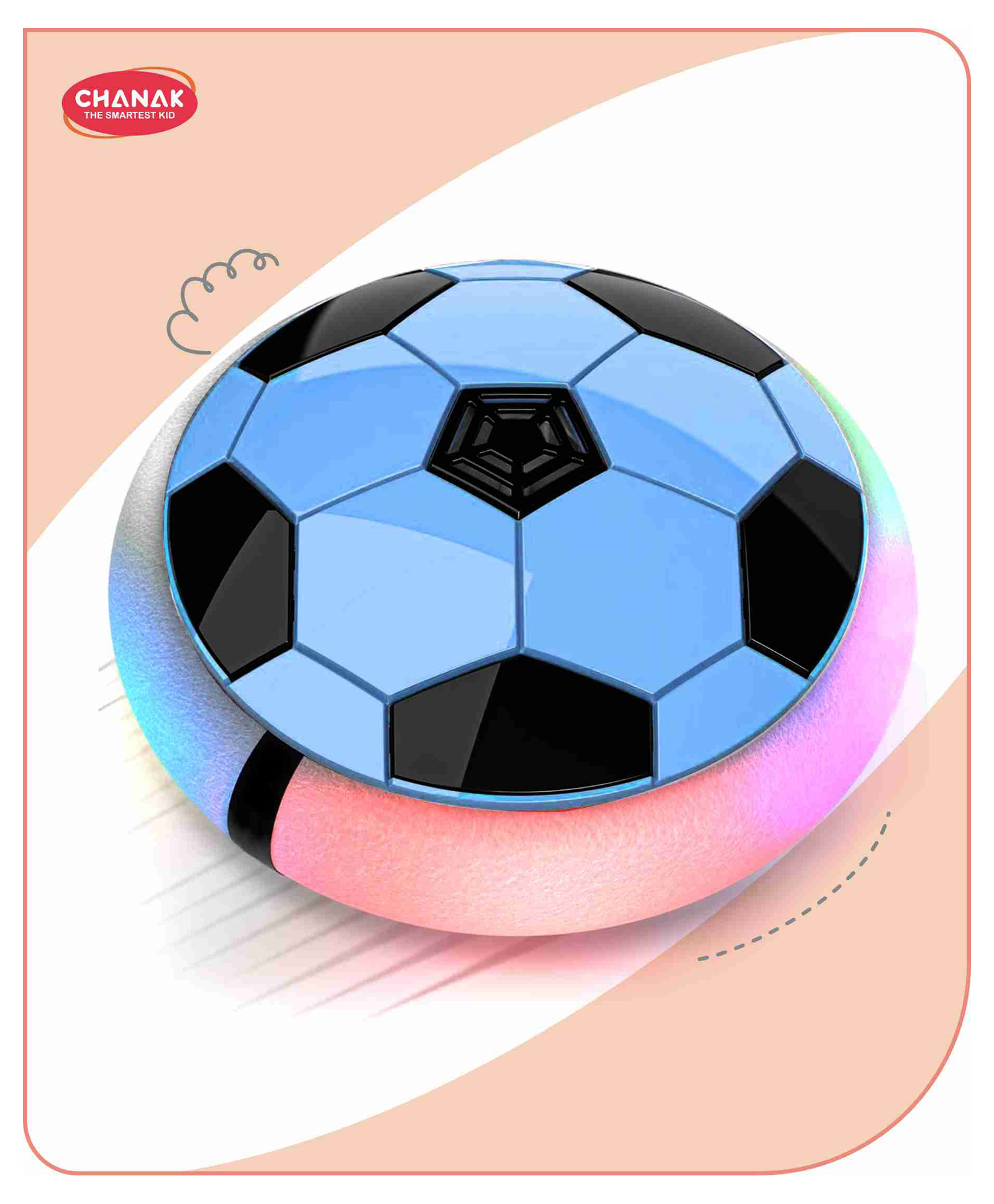 Aditi Toys Hover Soccer Ball Smart Air Football Toy LED Light-Up Floating Ball with Soft Foam Bumper Ball - Blue-picture-22