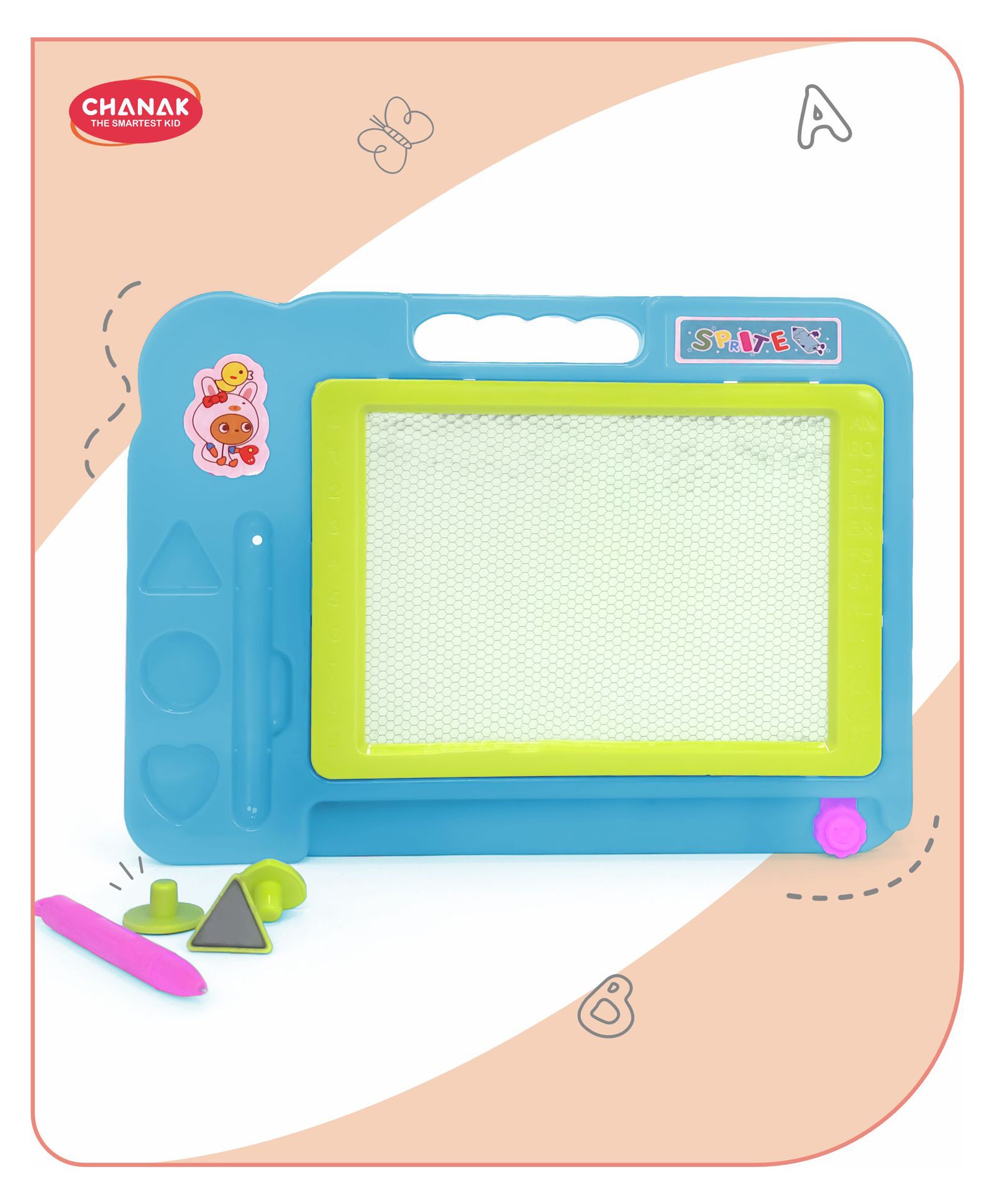aditi toys Chanak Magnetic Slate Magnetic Drawing Board for Learning Writing and Drawing Magnetic Pen and Stamps Magnetic Slate Easy to Use and Clean Magnetic Board - Aqua Blue-picture-14