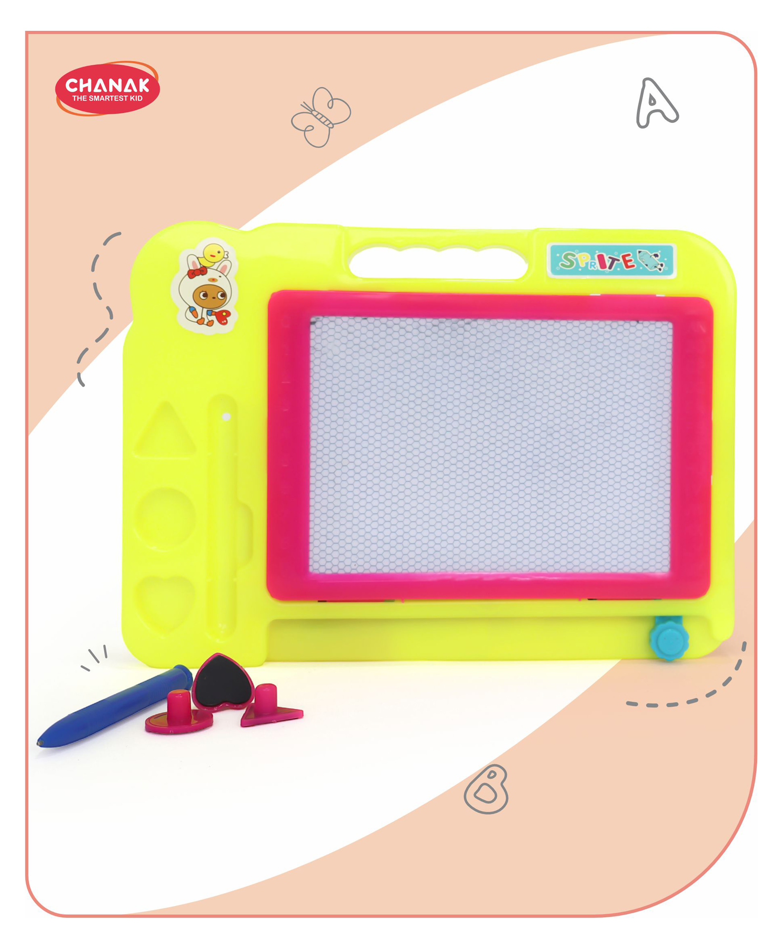 Aditi Toys Magnetic Slate, Magnetic Drawing Board for Learning Writing and Drawing, Magnetic Pen and Stamps, Magnetic Slate Easy to Use and Clean, Magnetic Board - Light Yellow-image-23