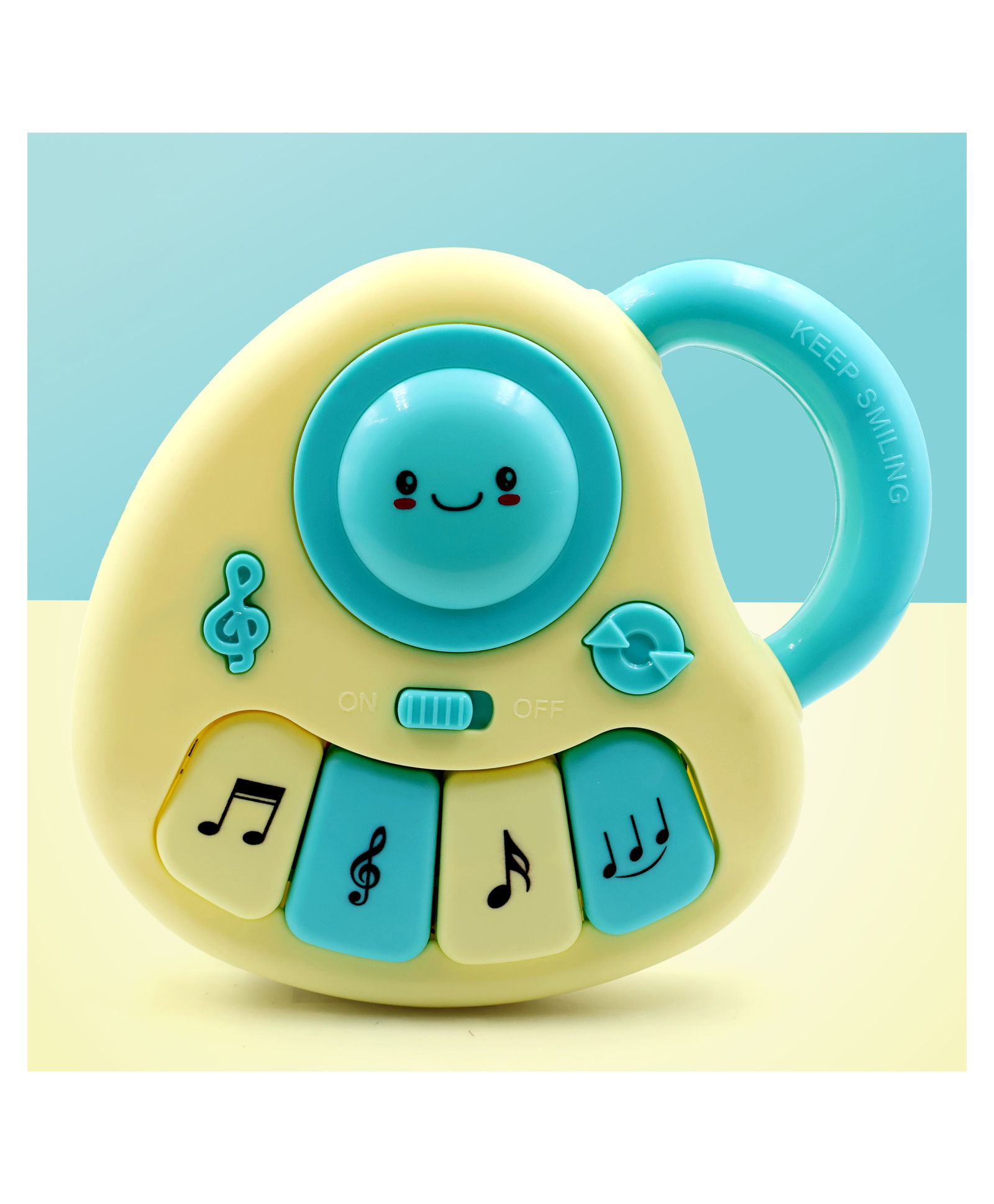 Aditi Toys Baby Piano Musical Infant Toy 4 Key Nodes with 31 Music melodies includes Learning numbers & shapes, Flashing Lights Early Learning Baby Tiny Tunes (Yellow/Blue)-picture-18