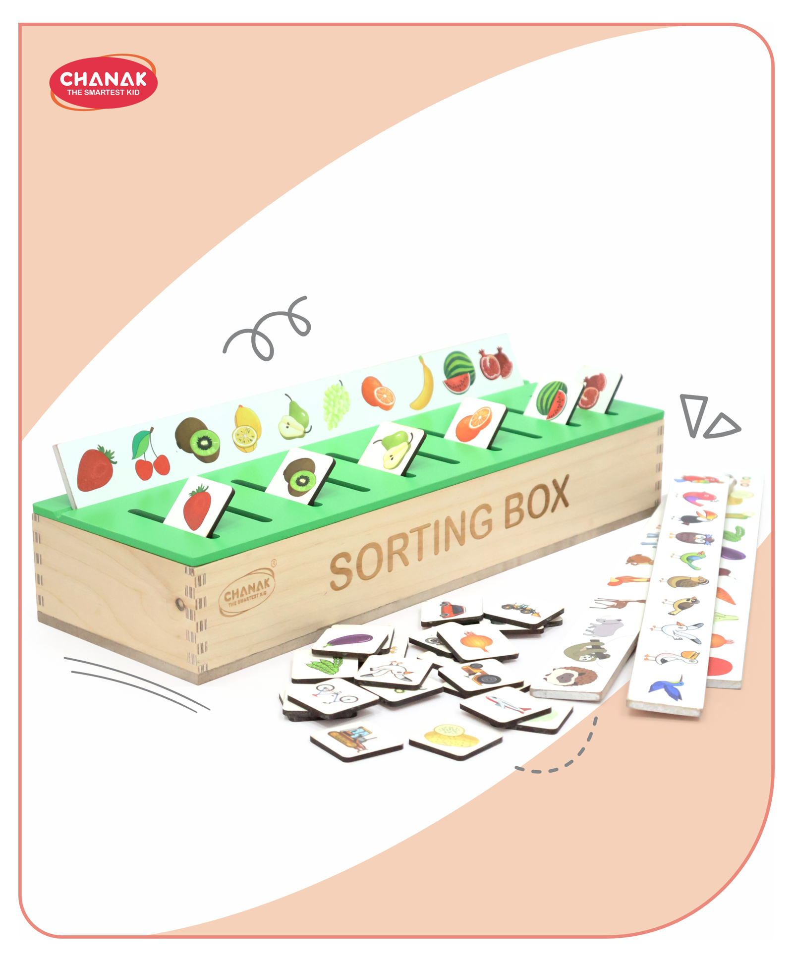 Aditi Toys Wooden Sorting Box Montessori Toy Animals, Fruits, Birds, Vehicles, and Vegetables Matching Box for Preschool Learning Activities-picture-14