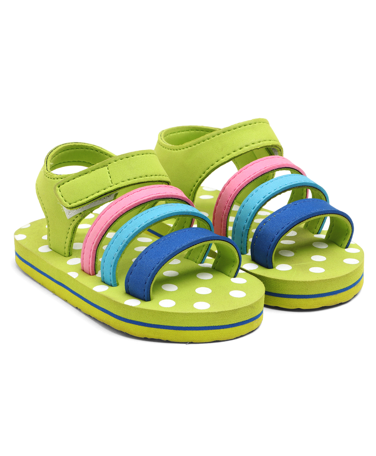 TOMSY CHOICE Polka Dots Designed With Velcro Closure Sandals - Multi Colour-picture-25