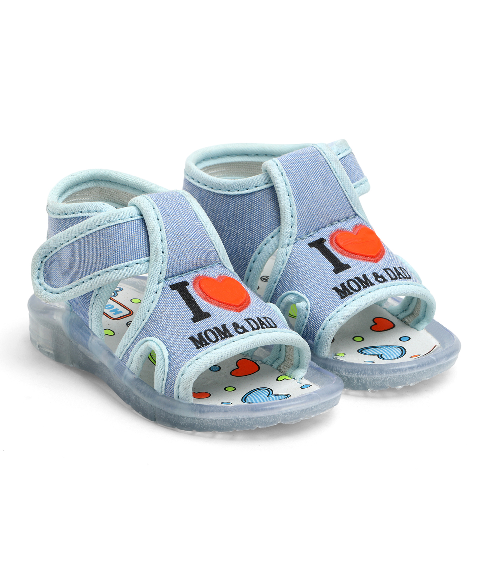 TOMSY CHOICE I love Mom & Dad Text Designed With Velcro Closure Sandals - Blue-picture-11