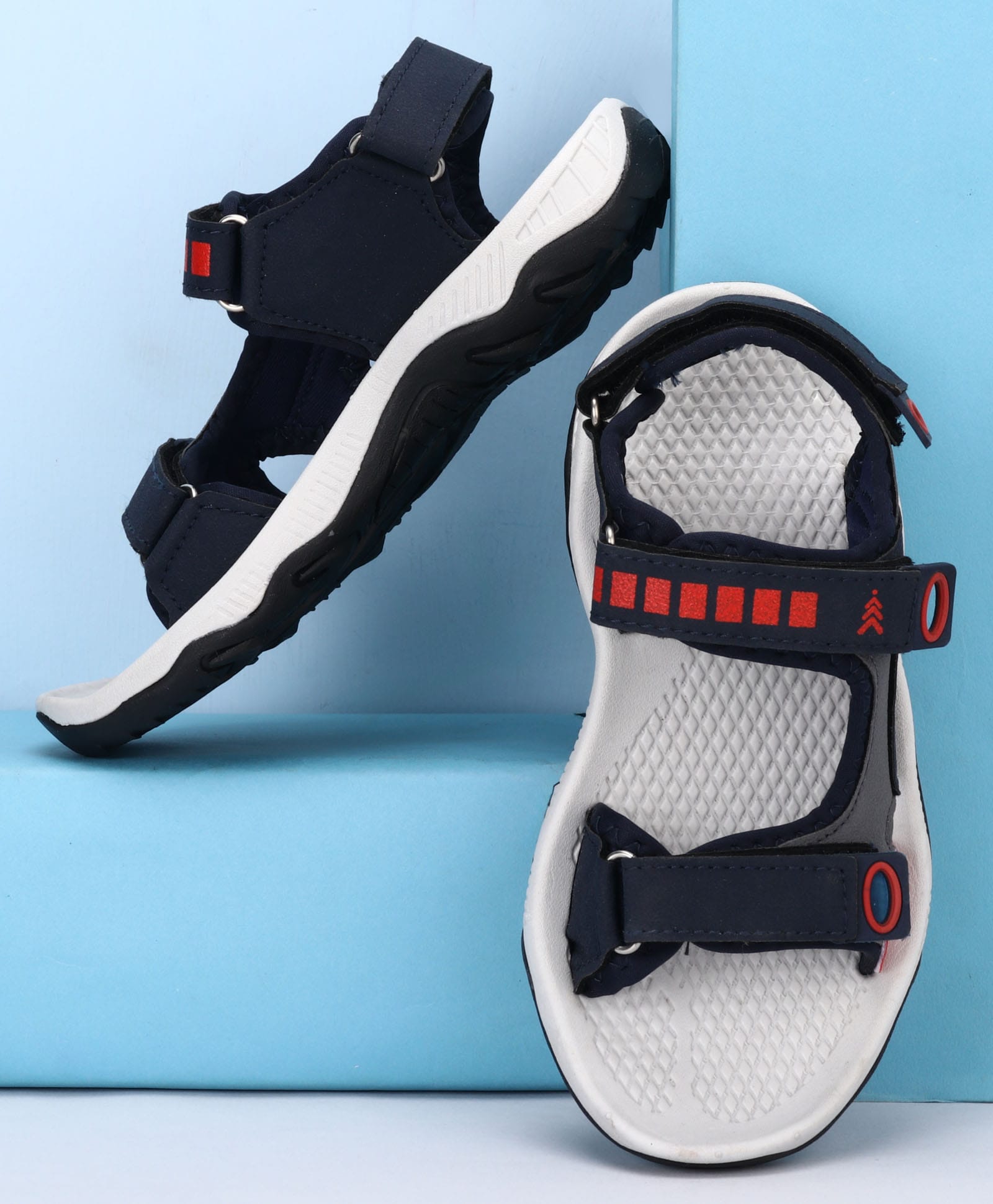 Pine Kids Velcro Closure Sandals - Red & Black-picture-22