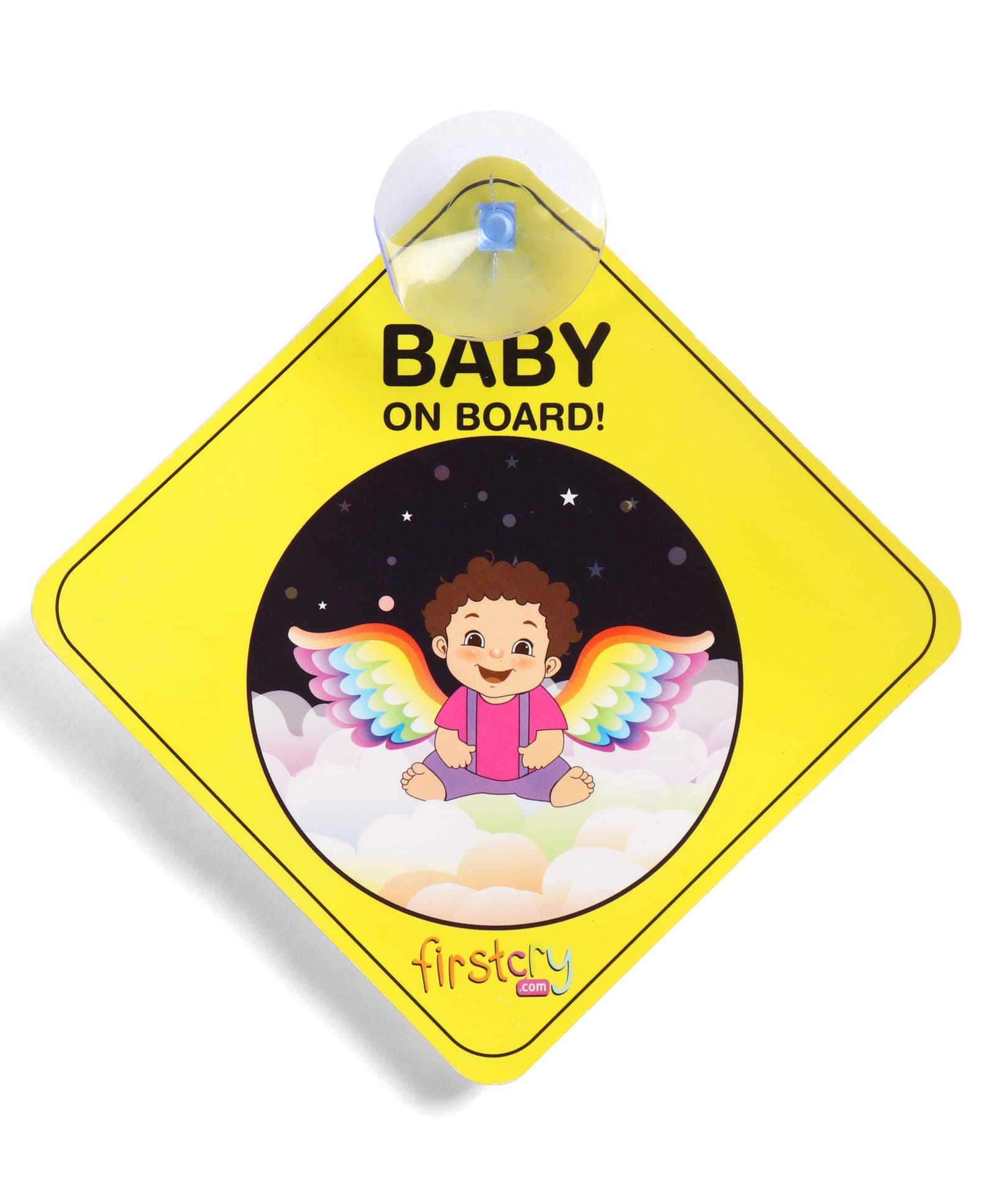 Babyhug Baby On Board Car Sign Yellow| Safety Warning Sign| Durable & Easy to Install| High Visibility| Strong Suction Grip| Compatibly to all Wind Shields-image-4