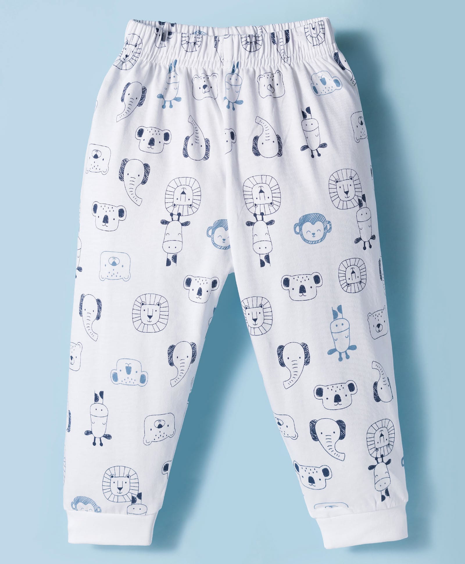 Ollypop Sinker Knit Full Length Lounge Pant With Animal Print - White-picture-12