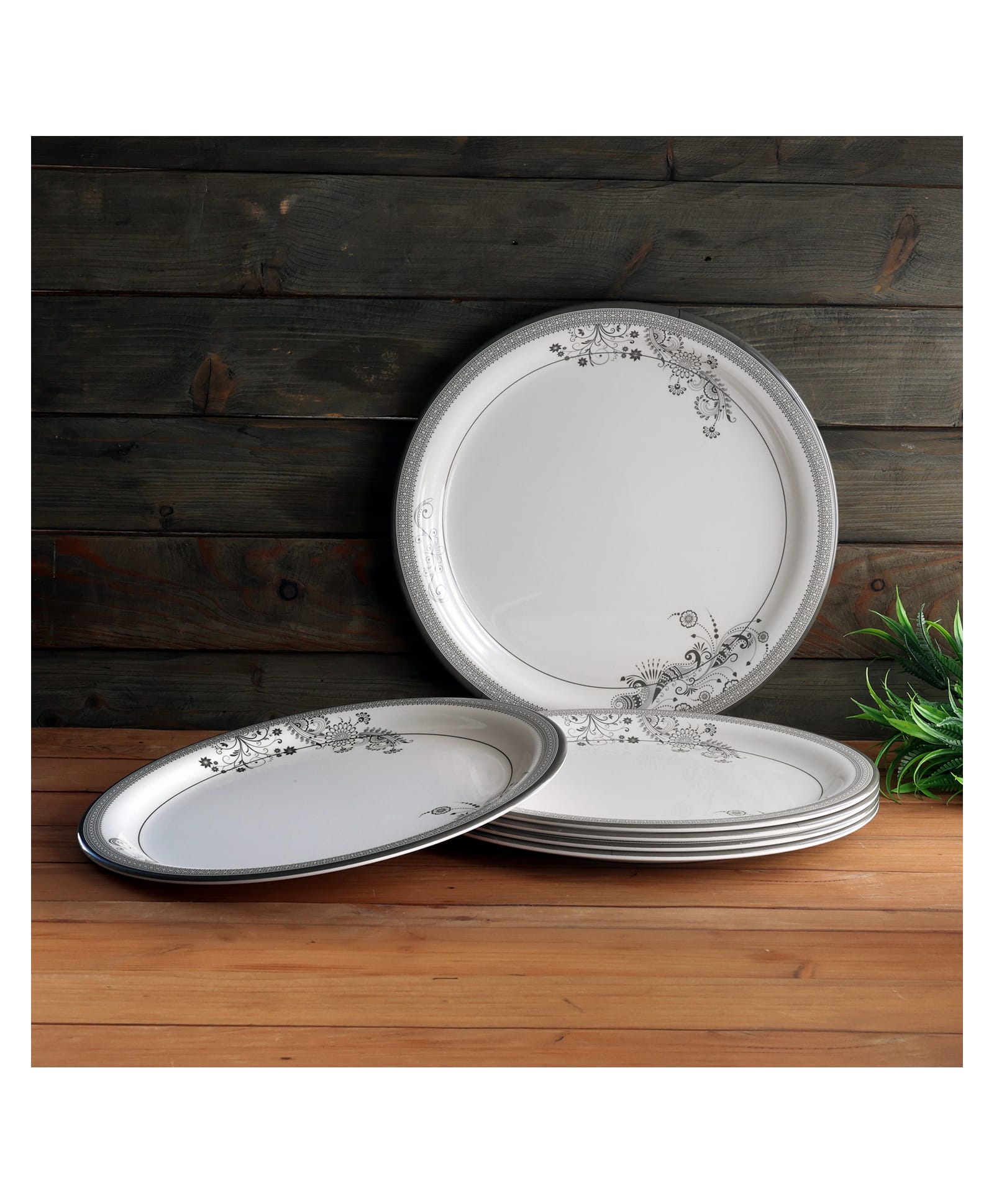 Superware Melamine Buffet Plate Set 12.5 Inch - Silver Lace (P6094) (Set of 6)-image-37