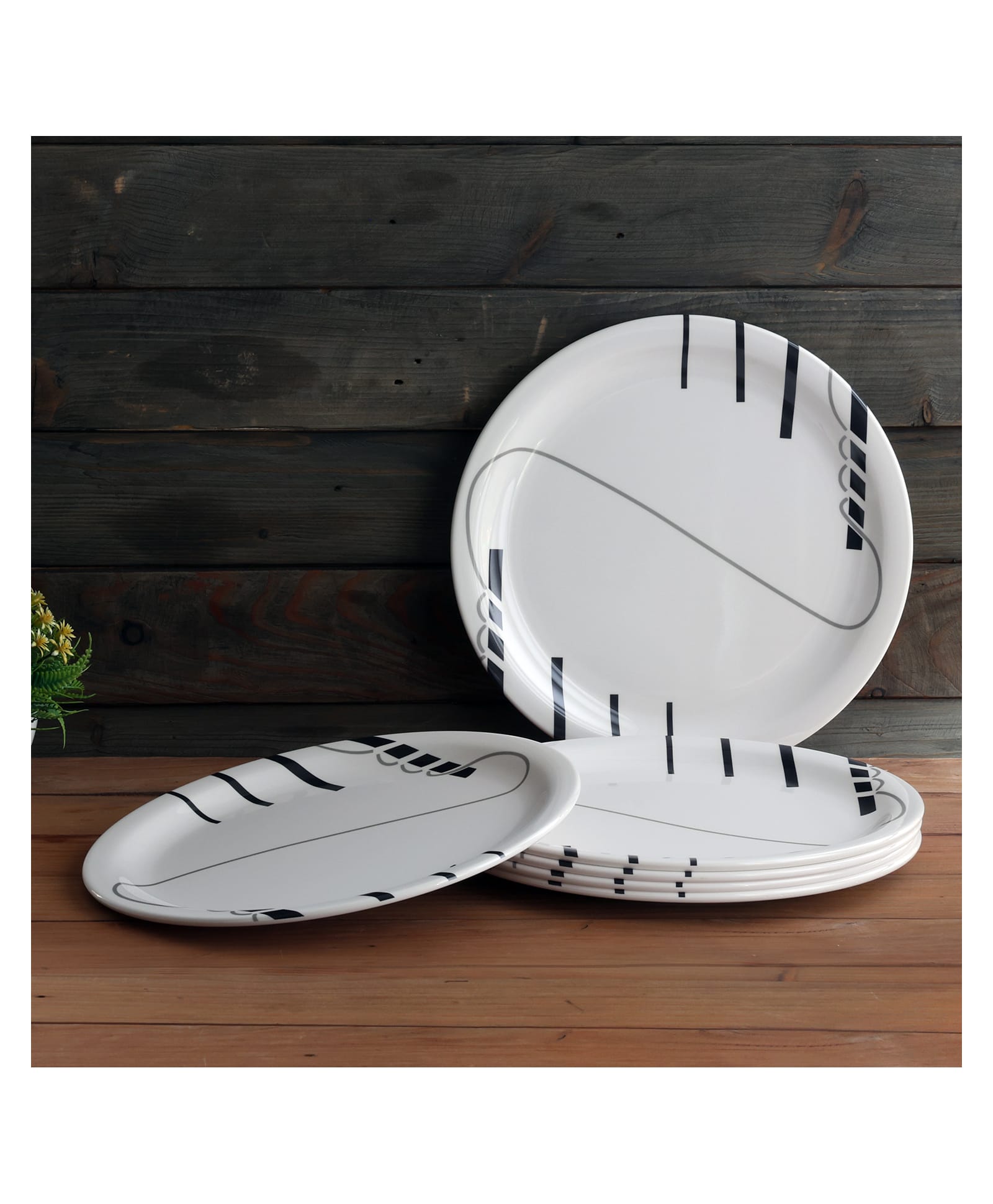 Superware Melamine Dinner Plate Set 11 inch - STRIP & ROPES (P6161) (Set Of 6)-image-34