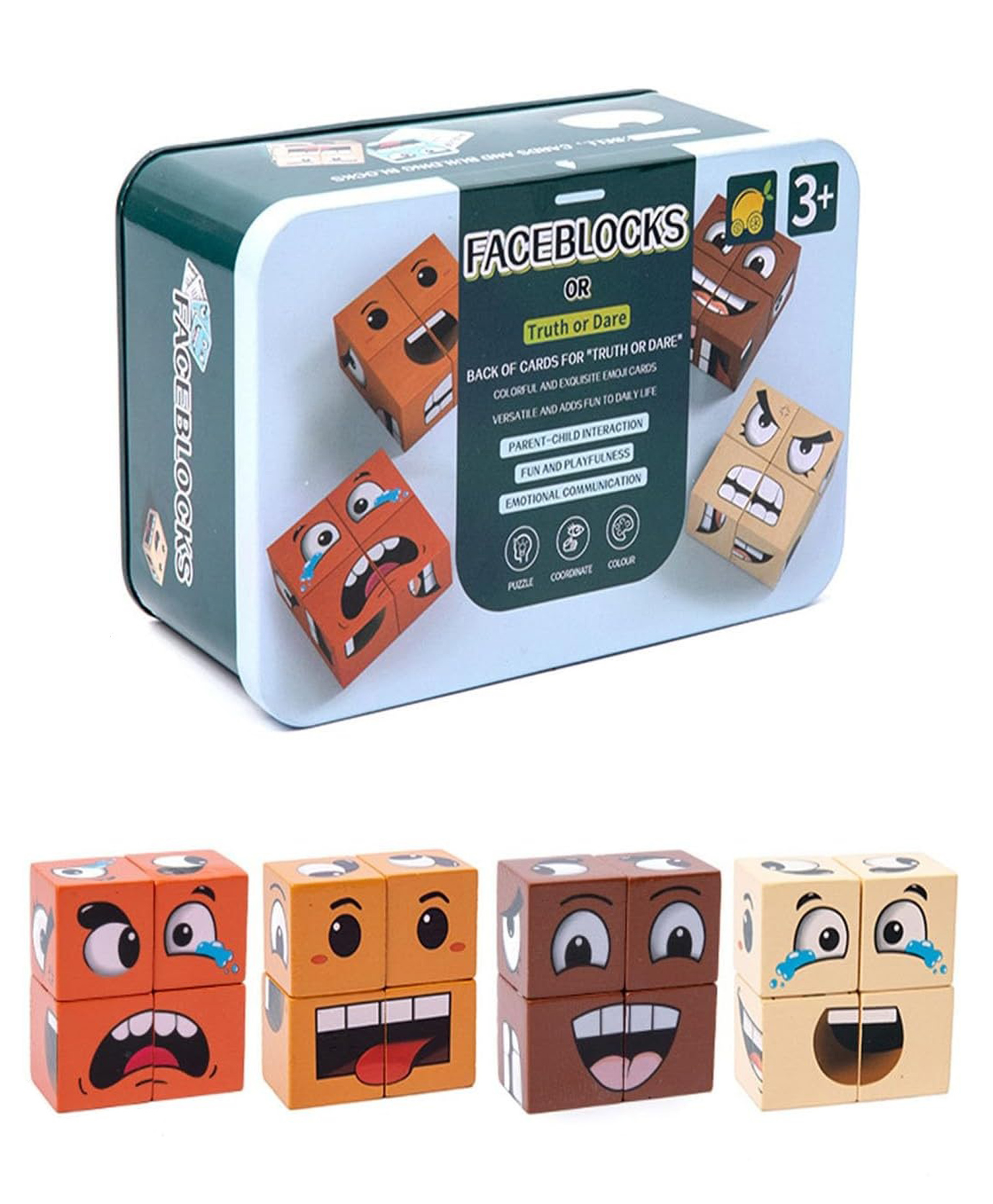 AKN TOYS Wooden Matching Block Puzzle, Educational Games Montessori STEM Toy, Face Changing Building Blocks Game Puzzle Board, Educational Toys,- PACK OF 1 ( COLOR AND DESIGN VARY )-picture-26