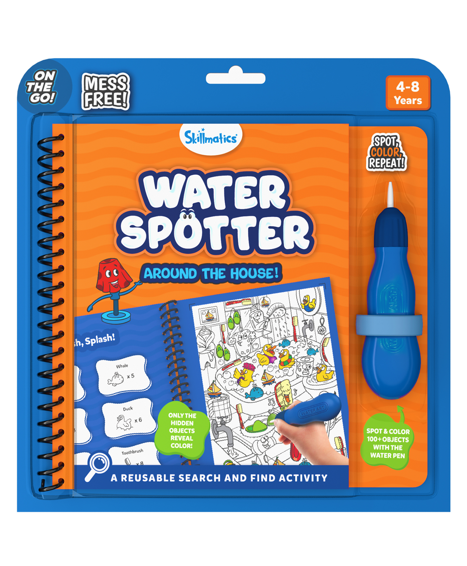Skillmatics Reusable Search & Find Book - Water Spotter, Mess-Free, Fun Learning Activity, Travel Toy, Gifts for Boys & Girls Ages 4 to 8