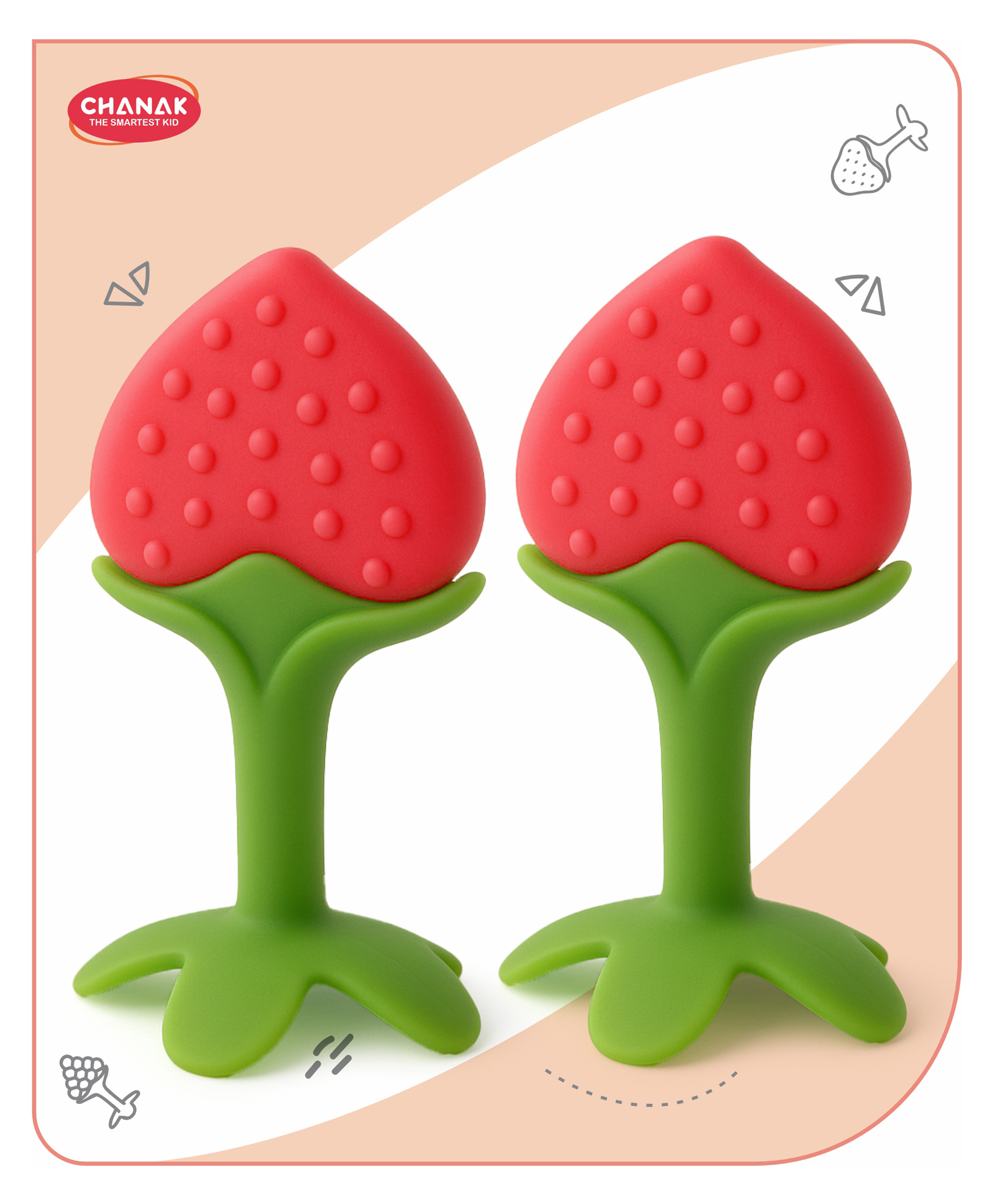 Aditi Toys Baby Silicone Teether, Cherry Teether for Toddlers,100% Food Grade Silicone Teether, Non-Toxic & Latex Free Suitable for Kids Above 3 Months, BIS Approved.(Cherry 2)-image-24