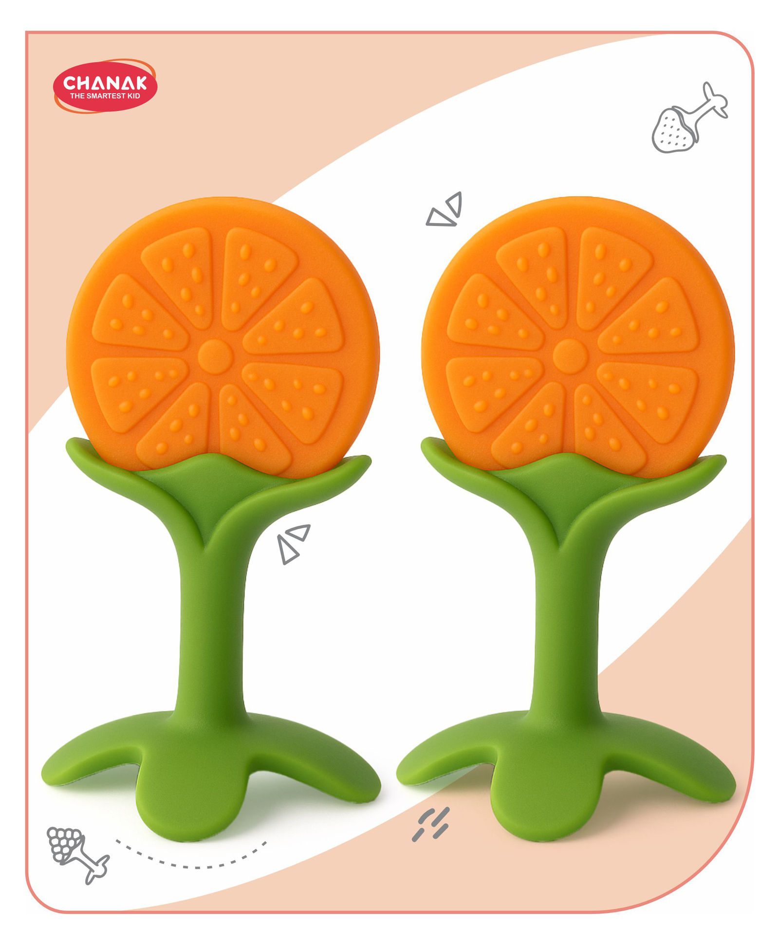 Aditi Toys Baby Silicone Teether, Orange Teether for Toddlers,100% Food Grade Silicone Teether, Non-Toxic & Latex Free Suitable for Kids Above 3 Months, BIS Approved.(Orange 2)-image-16