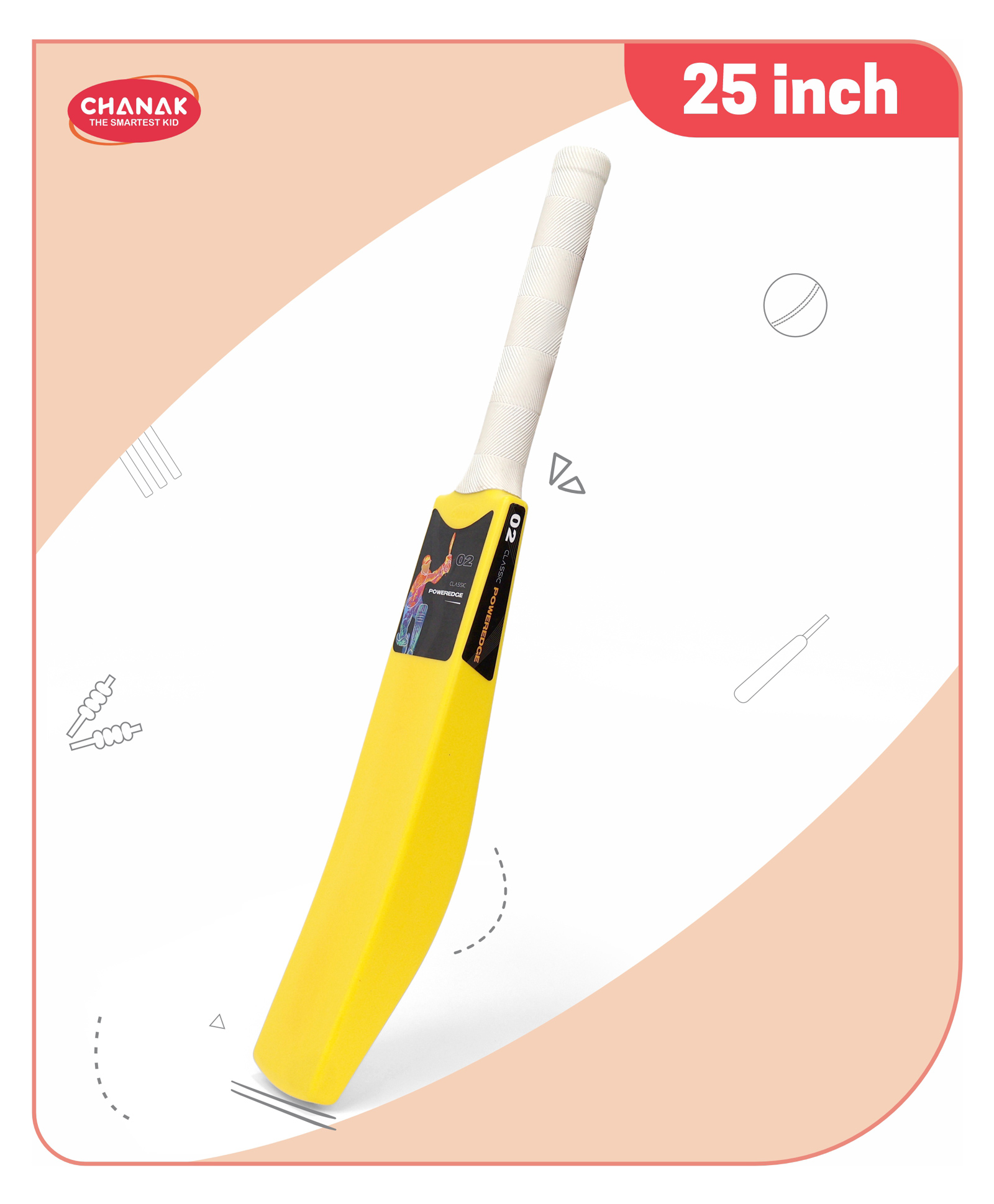 Aditi Toys Poweredge Small Cricket Turf Bat for Boys & Girls, 25.5 inch 1 Cricket Bat for Indoor & Outdoor Activity, Cricket Bat for Kids Above 5 Year (Yellow)-image-8