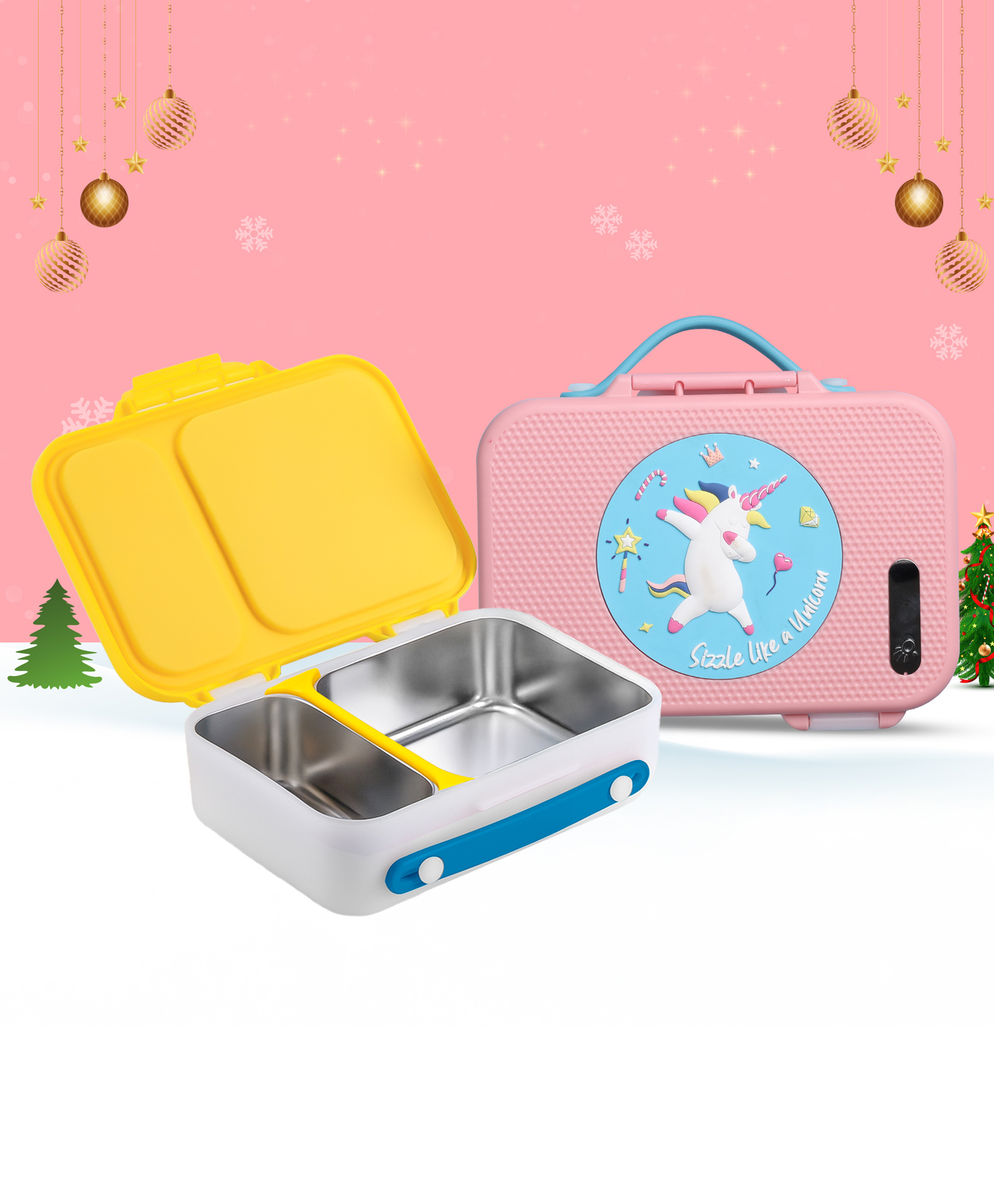 Rabitat Munchbee Pro Stainless Steel Divided Lunch Box - Sizzle