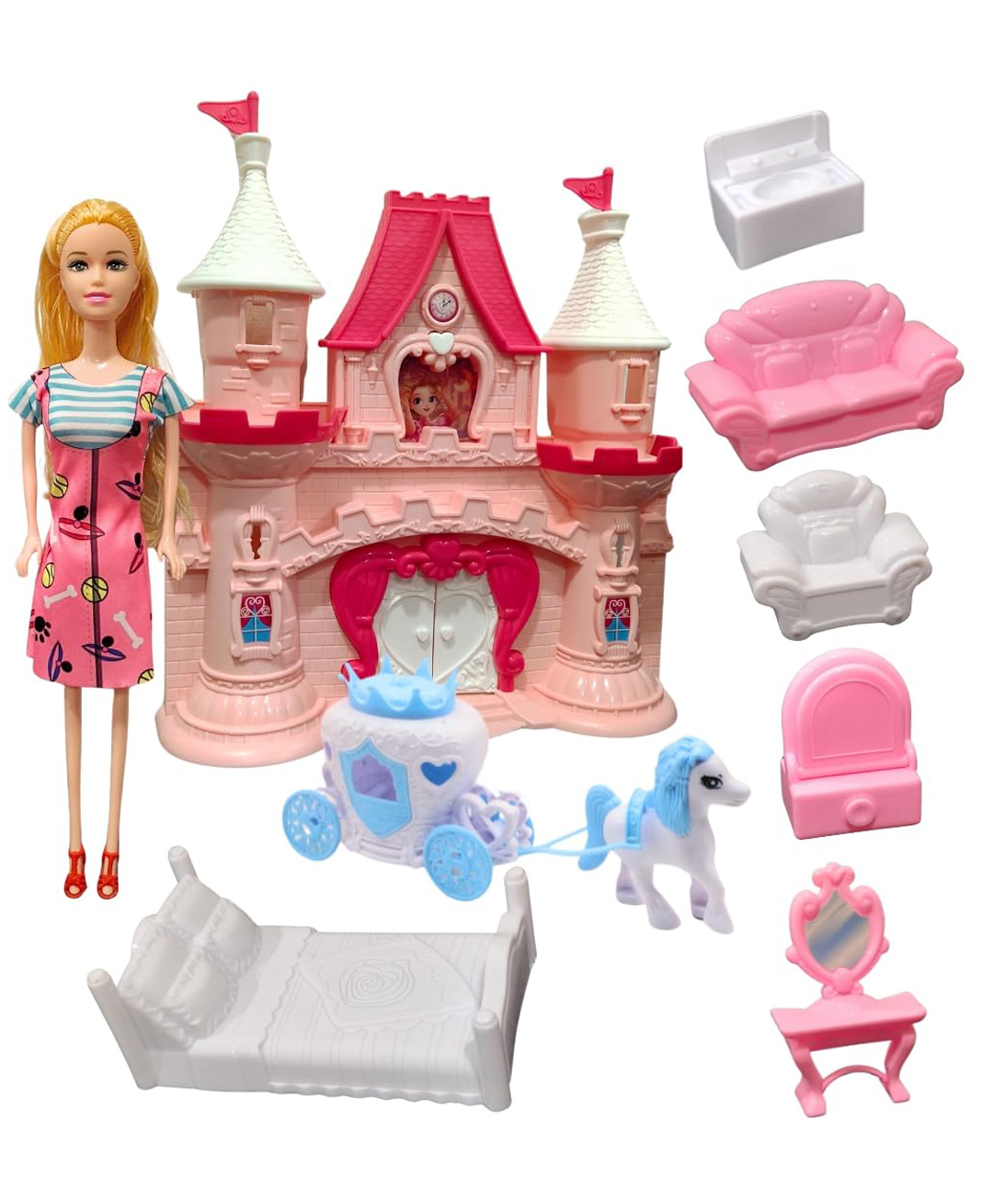 Kids Mandi Barbie Princess Castle for Kids Indoor/Outdoor Playhouse for Boys & Girls-picture-12