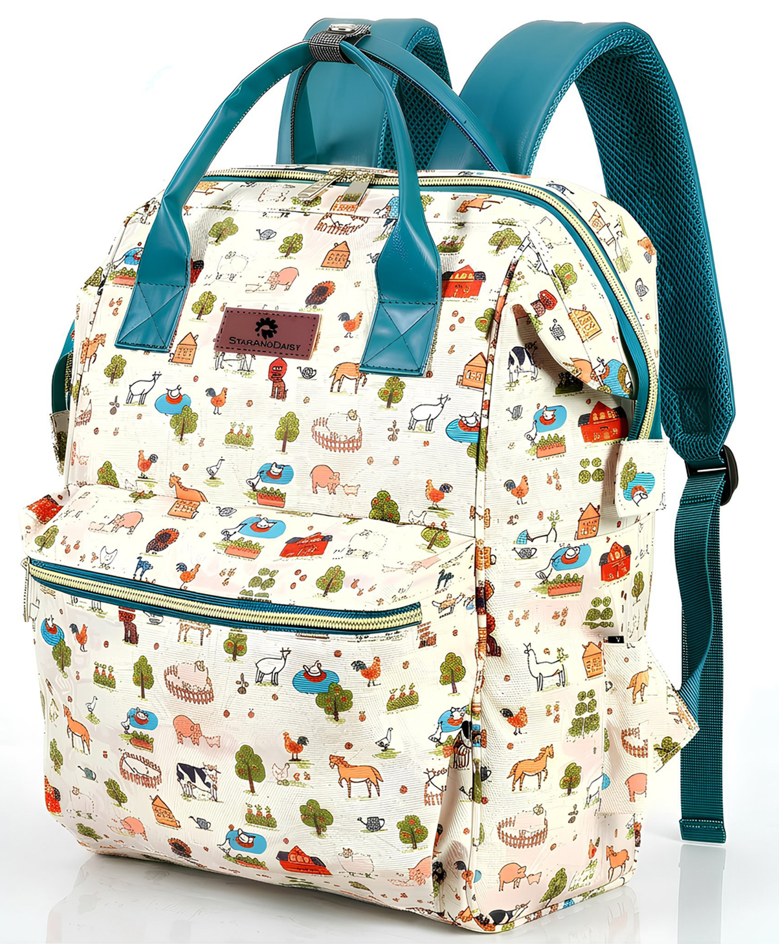 StarAndDaisy Baby Diaper Bag for Mother Travel Diaper with Laptop Pocket Animal Print - Blue-picture-19
