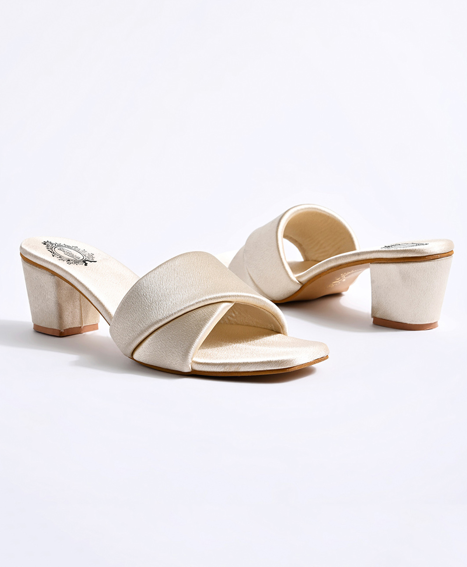 Shoetopia Solid Heeled Sandals - Cream-picture-27