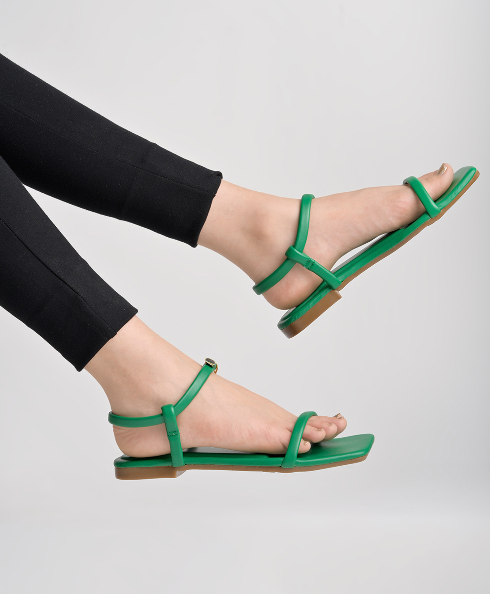 Shoetopia Strap Designed Buckle Closure Sandals - Green-picture-17