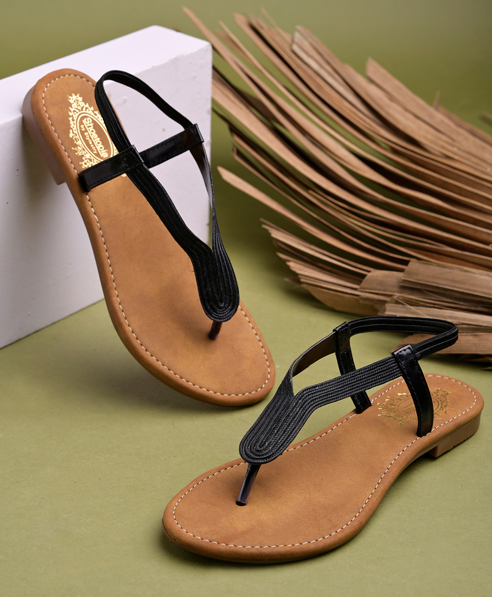 Shoetopia Self Designed Slip Ons Sandals - Black-picture-24