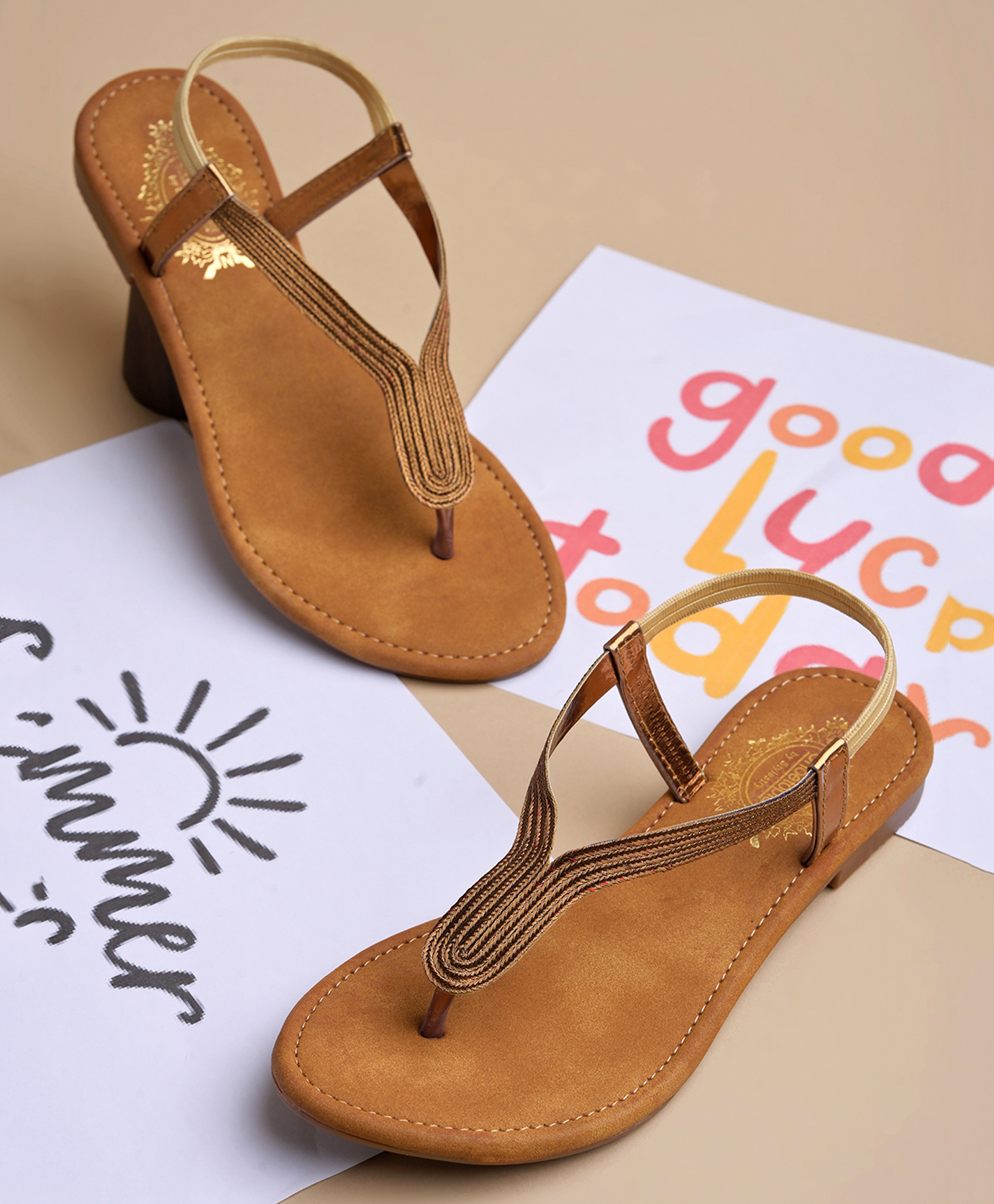 Shoetopia Self Designed Slip Ons Sandals - Brown-picture-17