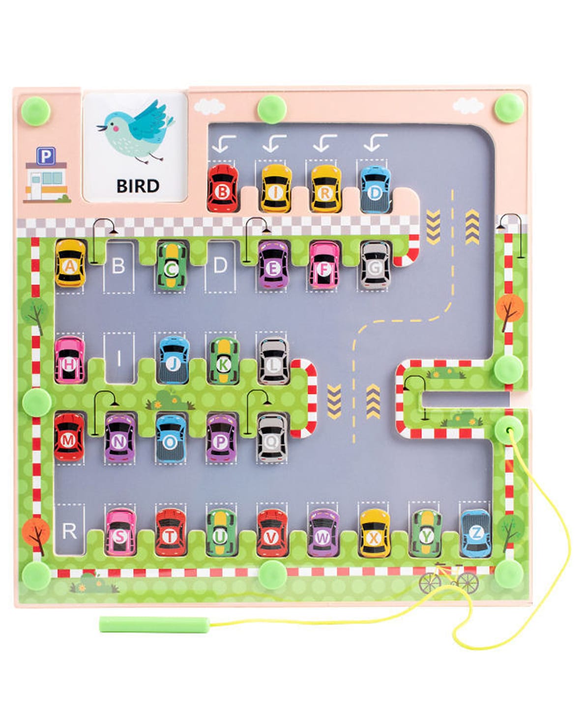 Trinkets & More Montessori Magnetic Number Maze Counting Board for Toddlers Fine Motor Skills Toy with 55 Colourful Beads Learning Puzzle for Kids Ages 2-6 Colour Sorting, Matching (Car Maze)-picture-18