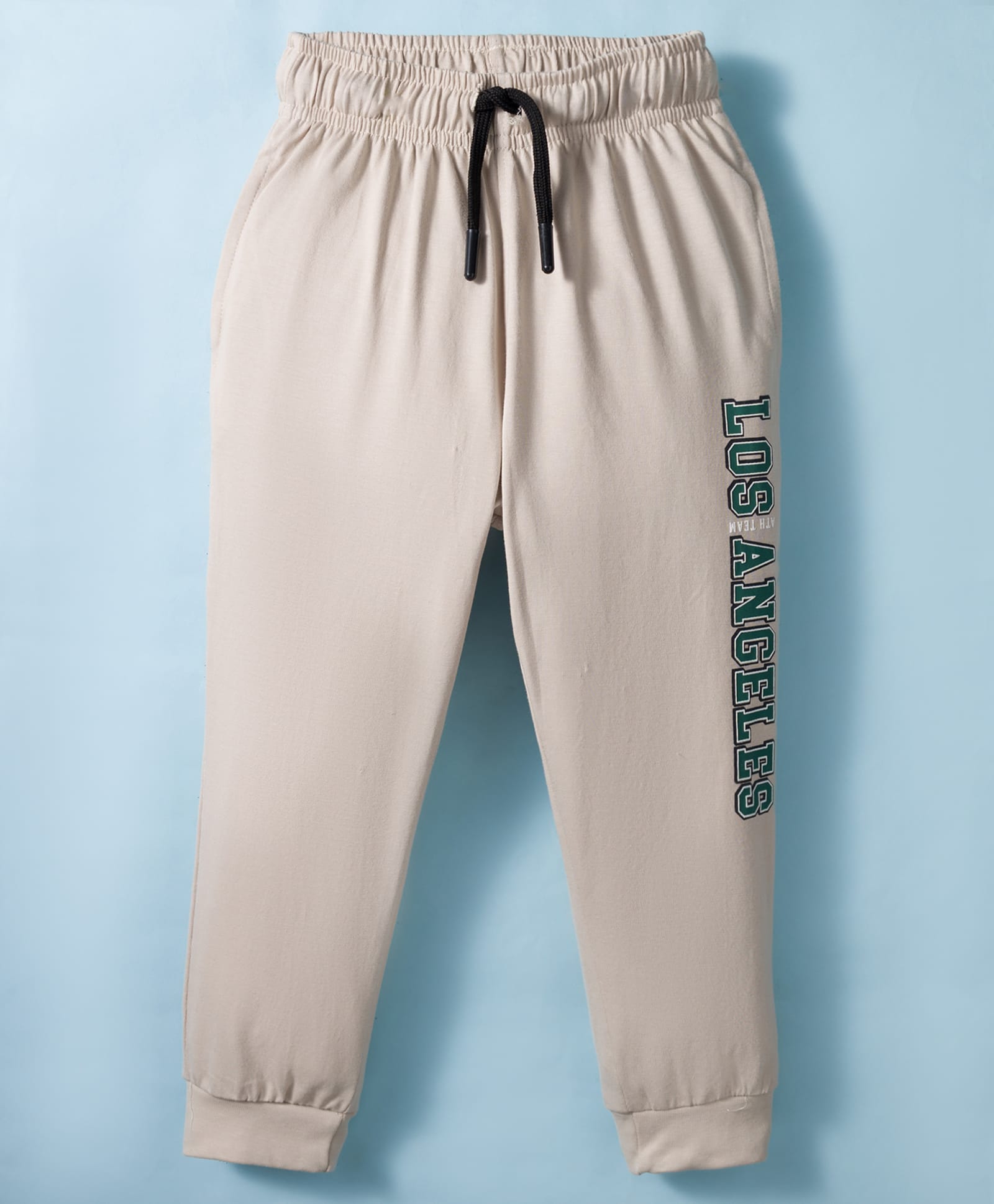 Smarty Boys Sinker Knit Full Length Lounge Pant With Los Angeles Print - Beige-picture-25