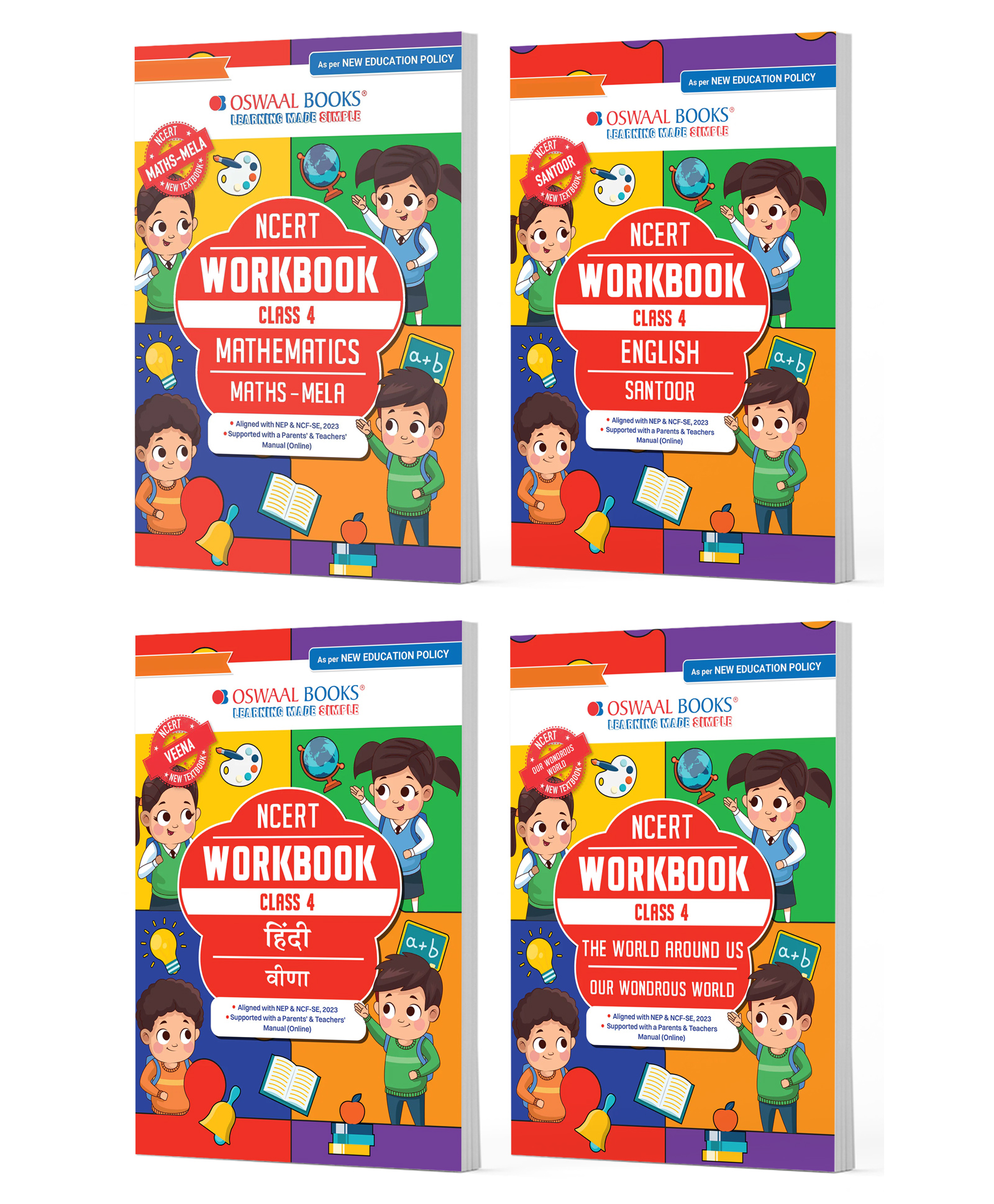 OSWAAL BOOKS NCERT & CBSE Workbooks Class 4 Mathematics (Maths mela), English (Santoor), Hindi (Veena) & Environmental Studies (The World Around Us) (Set of 4 Books ) (For latest Exam)-image-7