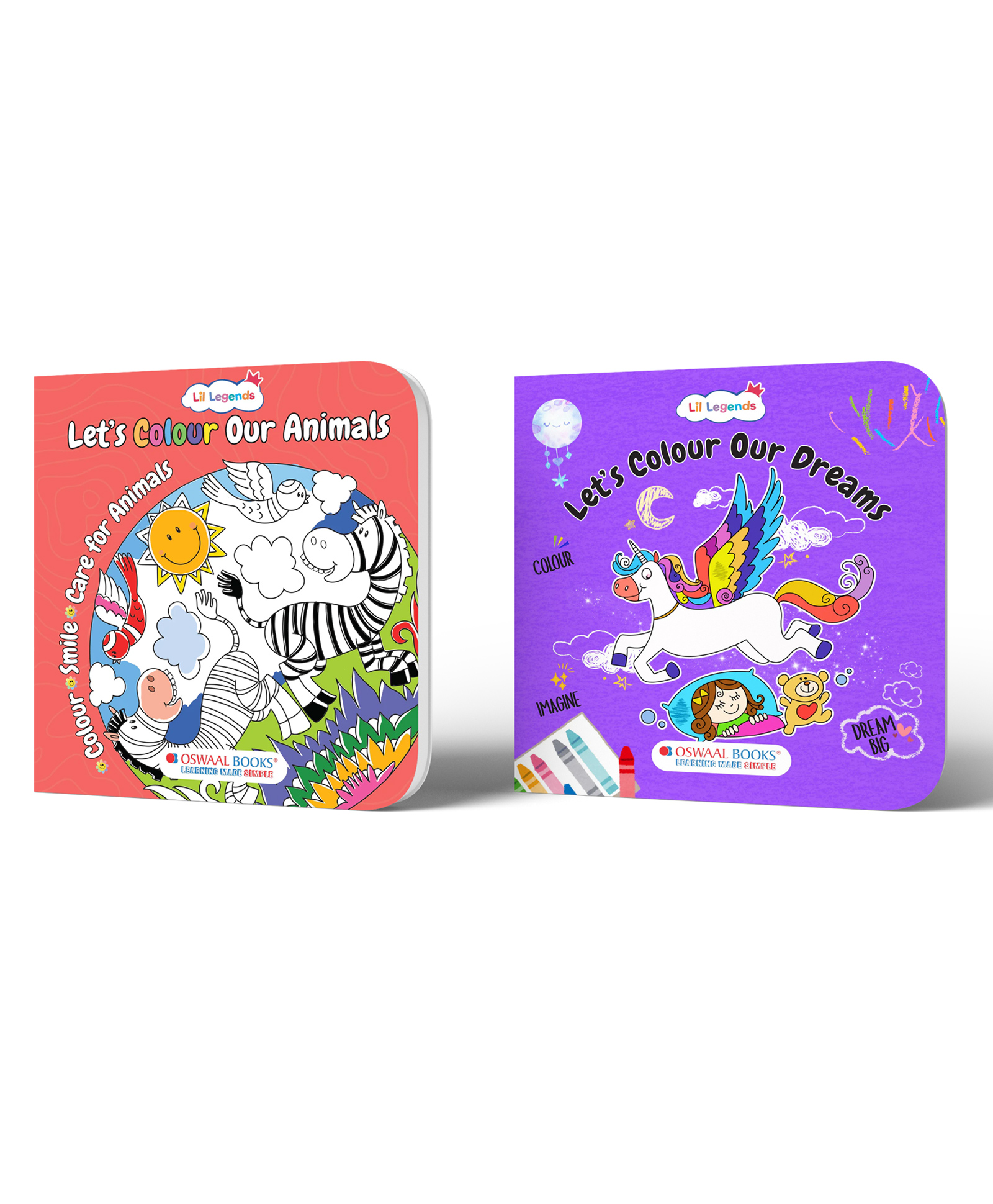 oswaal lil legends Oswaal Books Lil Legends: Let's Colour Animals & Dreams 2 Book Colouring Bundle for Kids | Fun Activity Books for Creative Play - English-picture-22