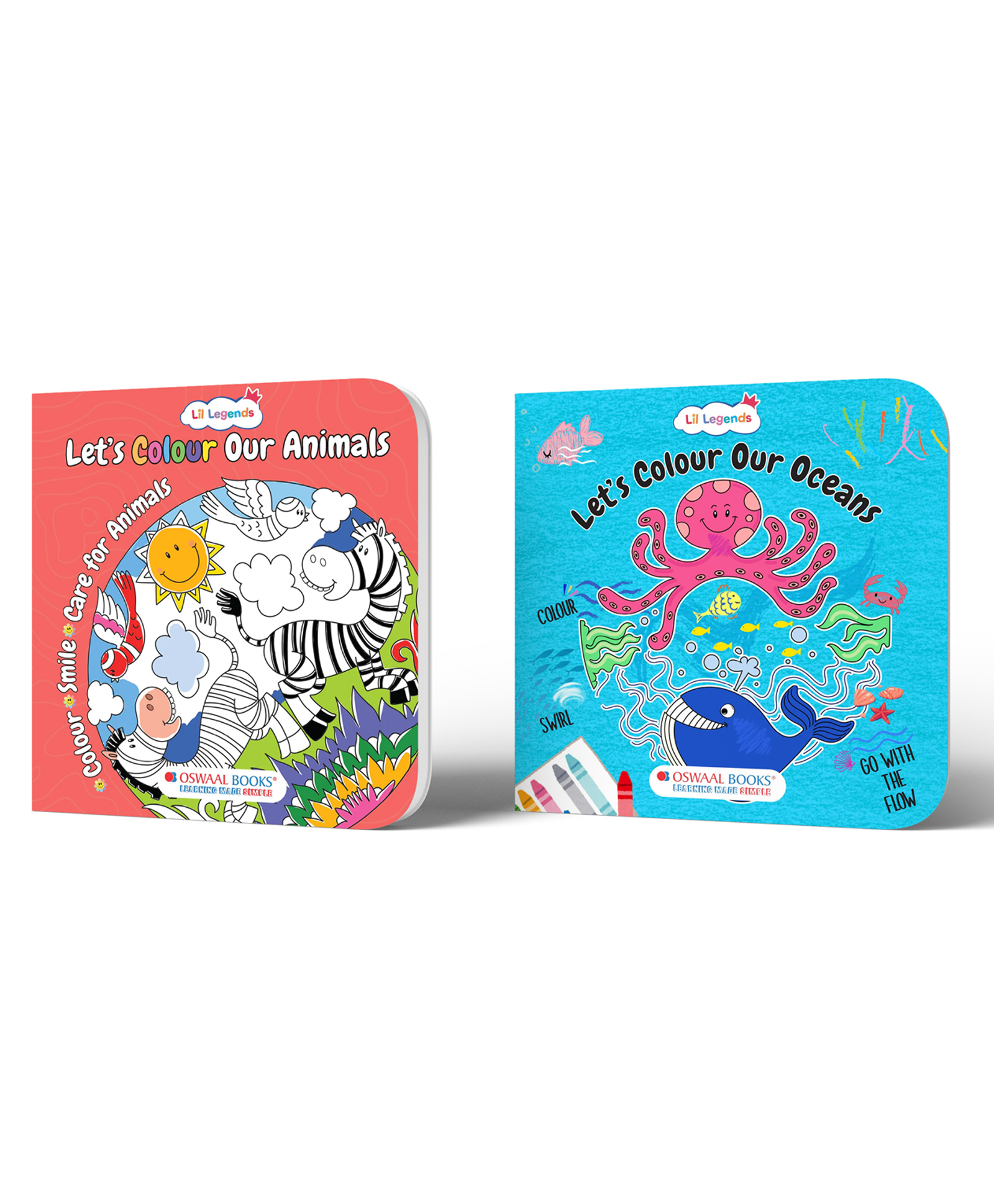 Oswaal Books Lil Legends Colouring Book Set Animals & Ocean (Pack of 2) | Creative Activity Books for Kids - English-image-33