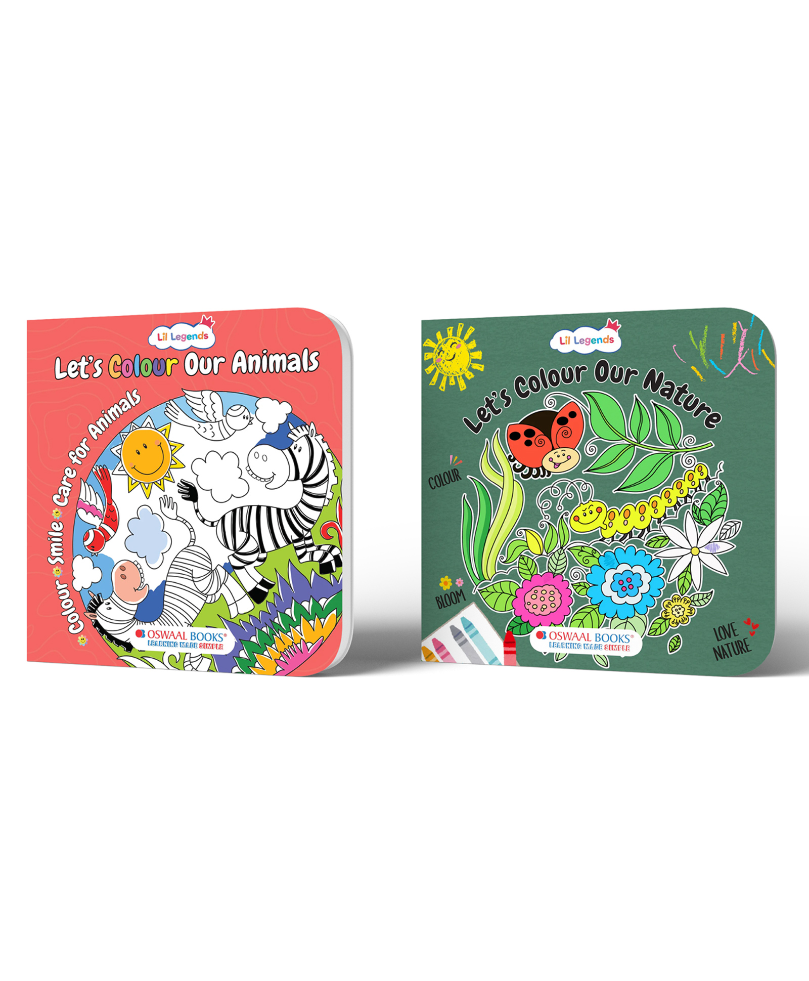 Oswaal Books Lil Legends Animals & Nature Colouring Book Combo 2 Fun Activity Books for Kids - English-image-43
