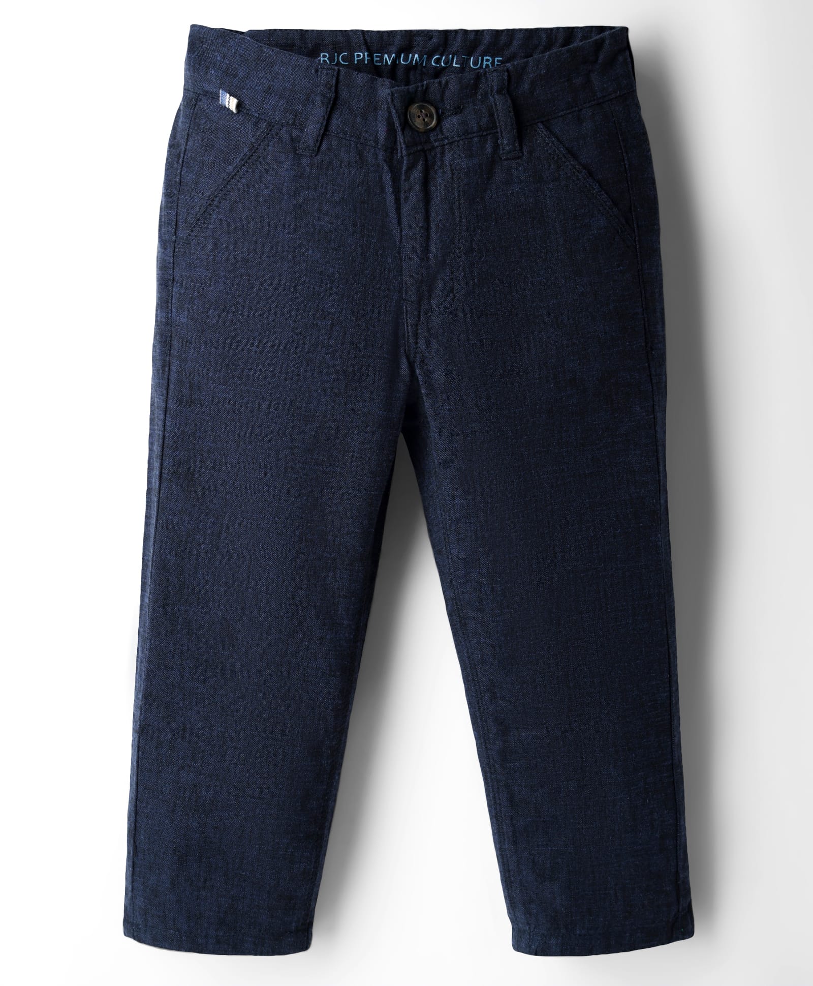 Ruff Cotton Woven Full Length Straight Fit Solid Color Trouser - Navy Blue-picture-27