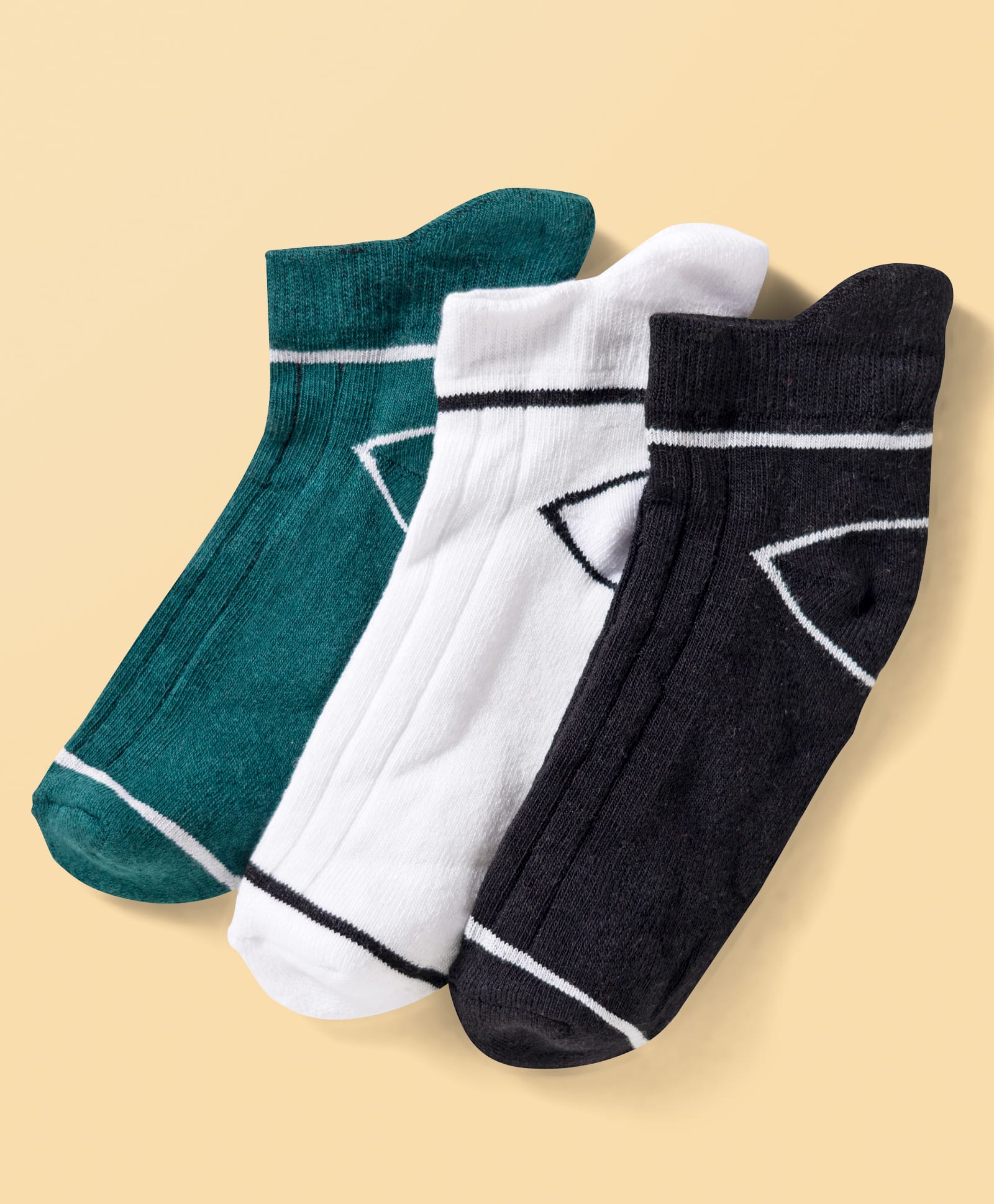 Honeyhap Premium Cotton Bamboo Spandex Knit Ankle Length Socks with Bio Finish & Stripes Pack of 3 - Bayberry Bright White & Black-picture-13